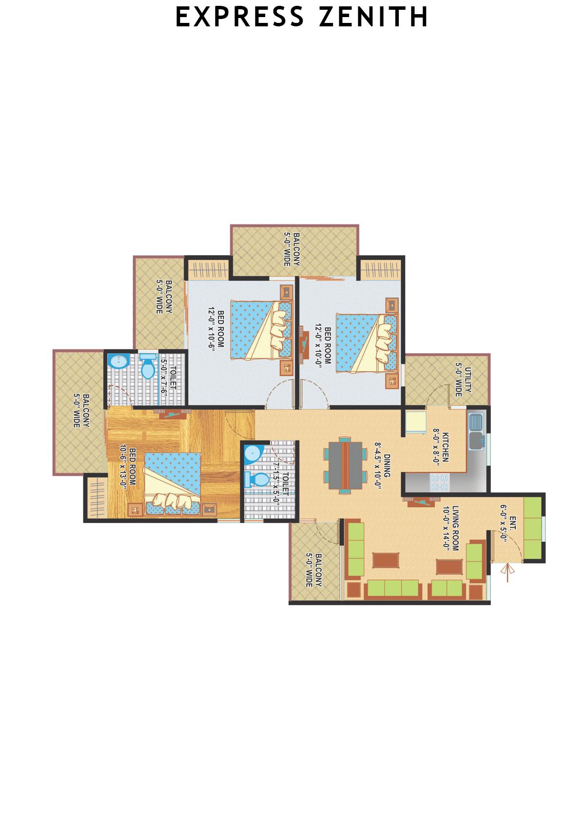 Express Zenith Tower E Unit 6 Floor Plan