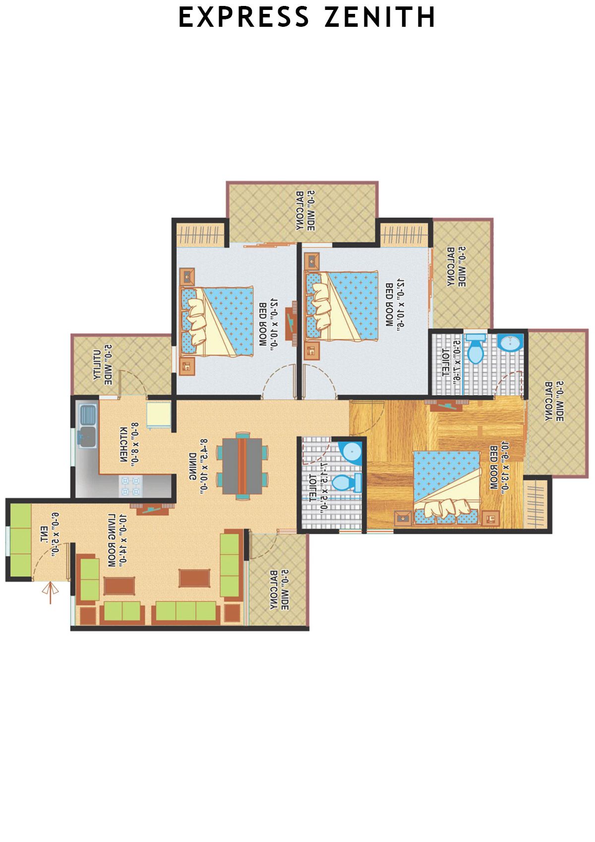 Express Zenith Tower F Unit 1 Floor Plan