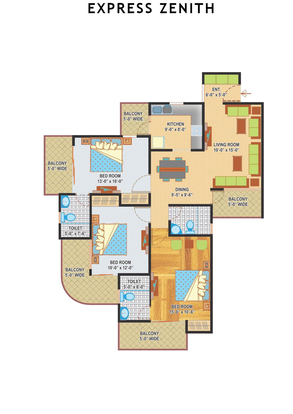 Express Zenith Tower F Unit 4 Floor Plan
