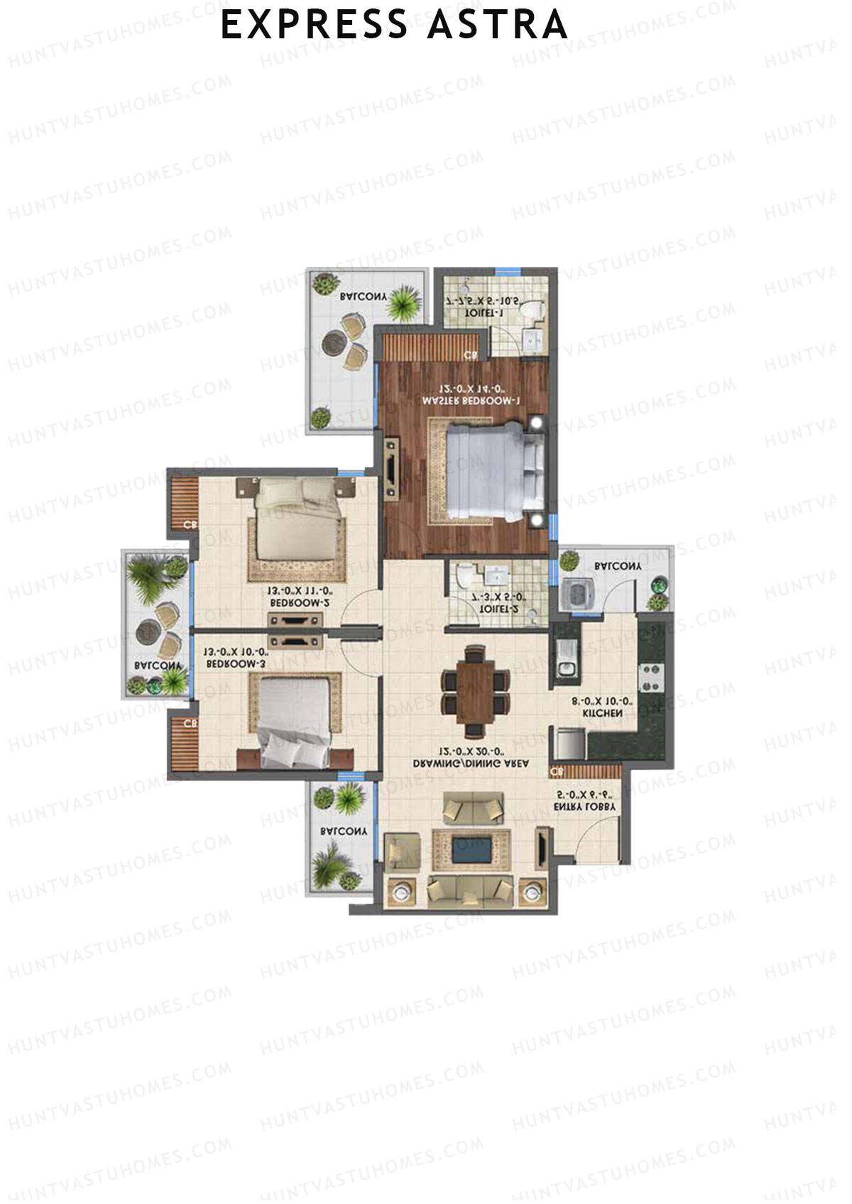 Express Astra Tower A Unit 2 Floor Plan