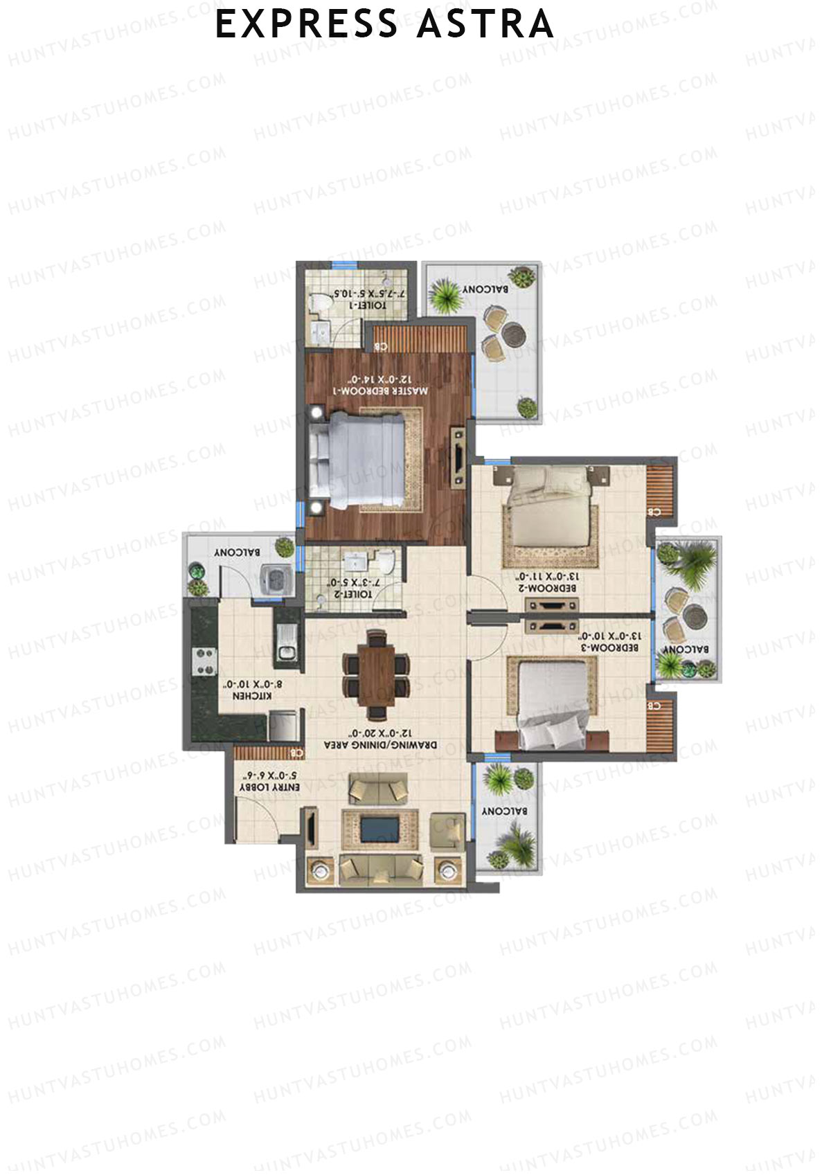 Express Astra Tower A Unit 3 Floor Plan