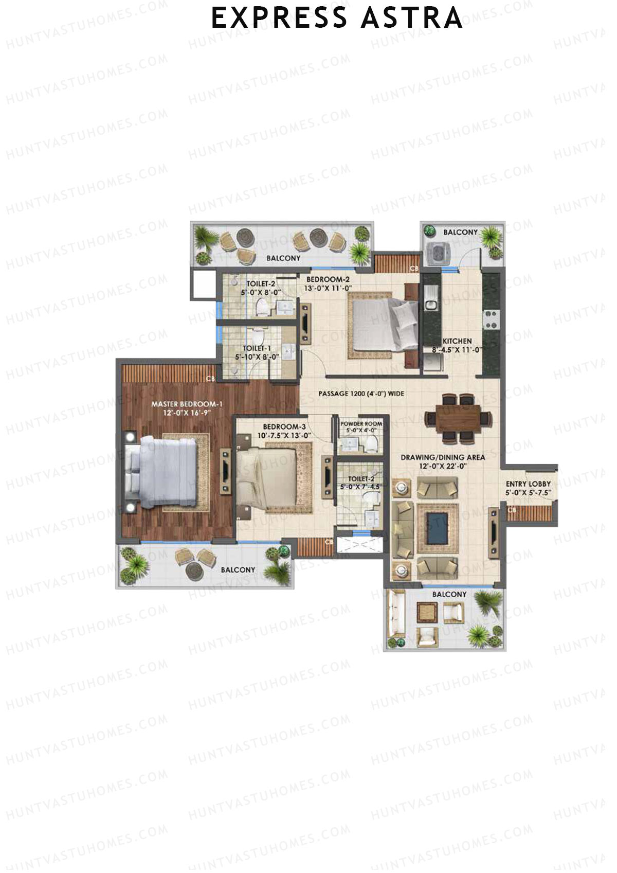 Express Astra Tower C Unit 1 Floor Plan