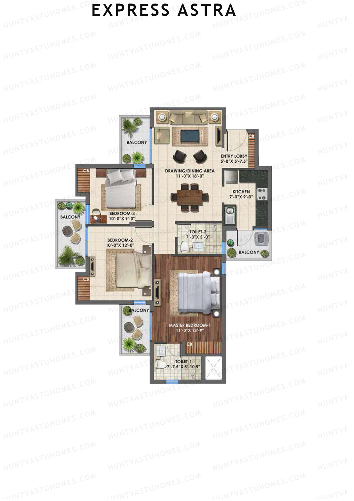 Express Astra Tower F Unit 1 Floor Plan