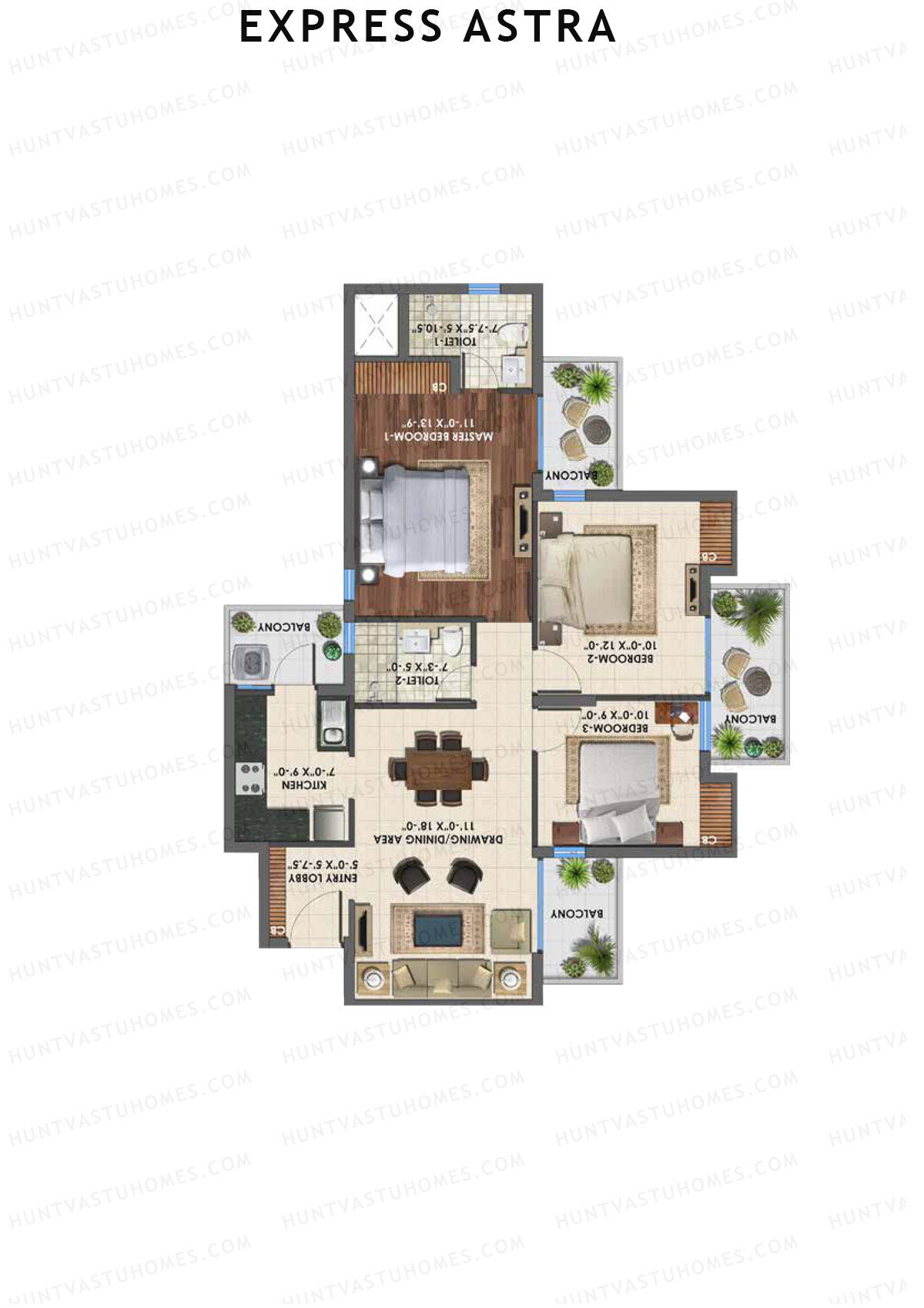 Express Astra Tower F Unit 3 Floor Plan