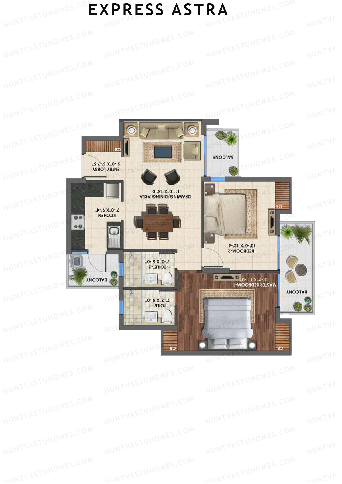 Express Astra Tower F Unit 4 Floor Plan