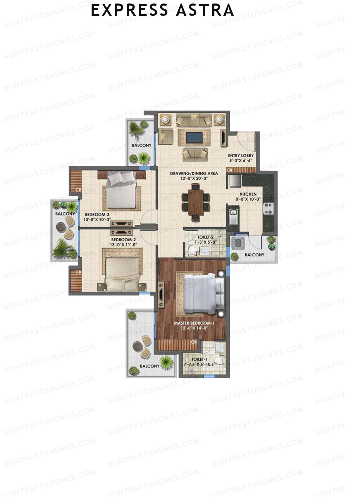 Express Astra Tower G Unit 1 Floor Plan