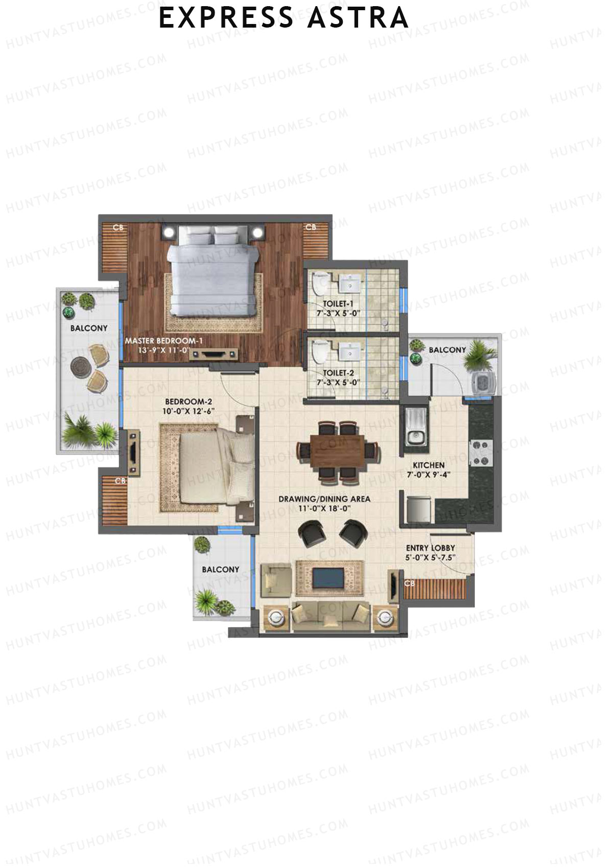 Express Astra Tower H Unit 2 Floor Plan