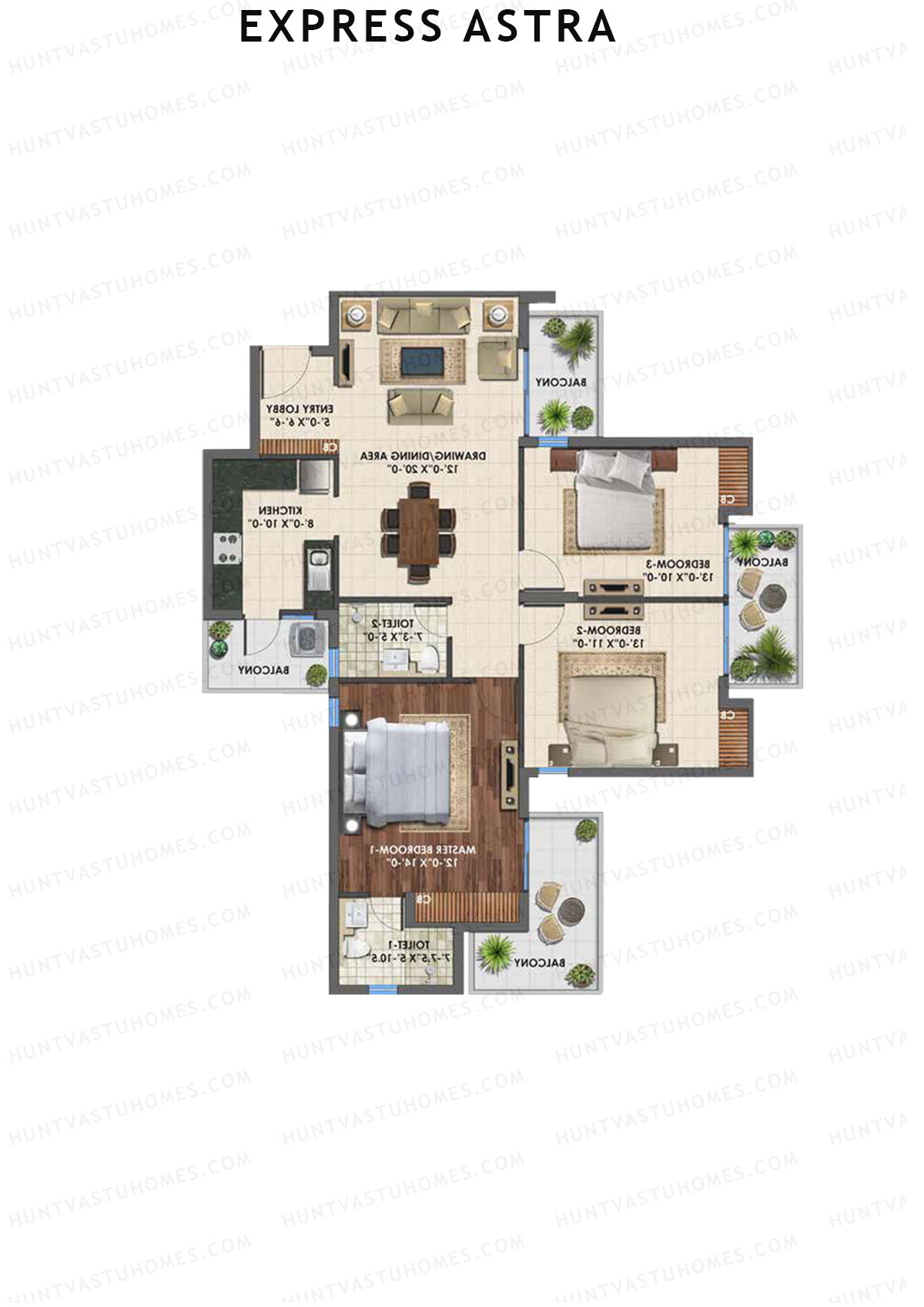 Express Astra Tower H Unit 4 Floor Plan