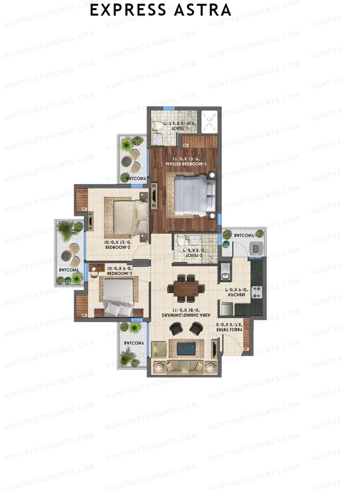 Express Astra Tower I Unit 2 Floor Plan
