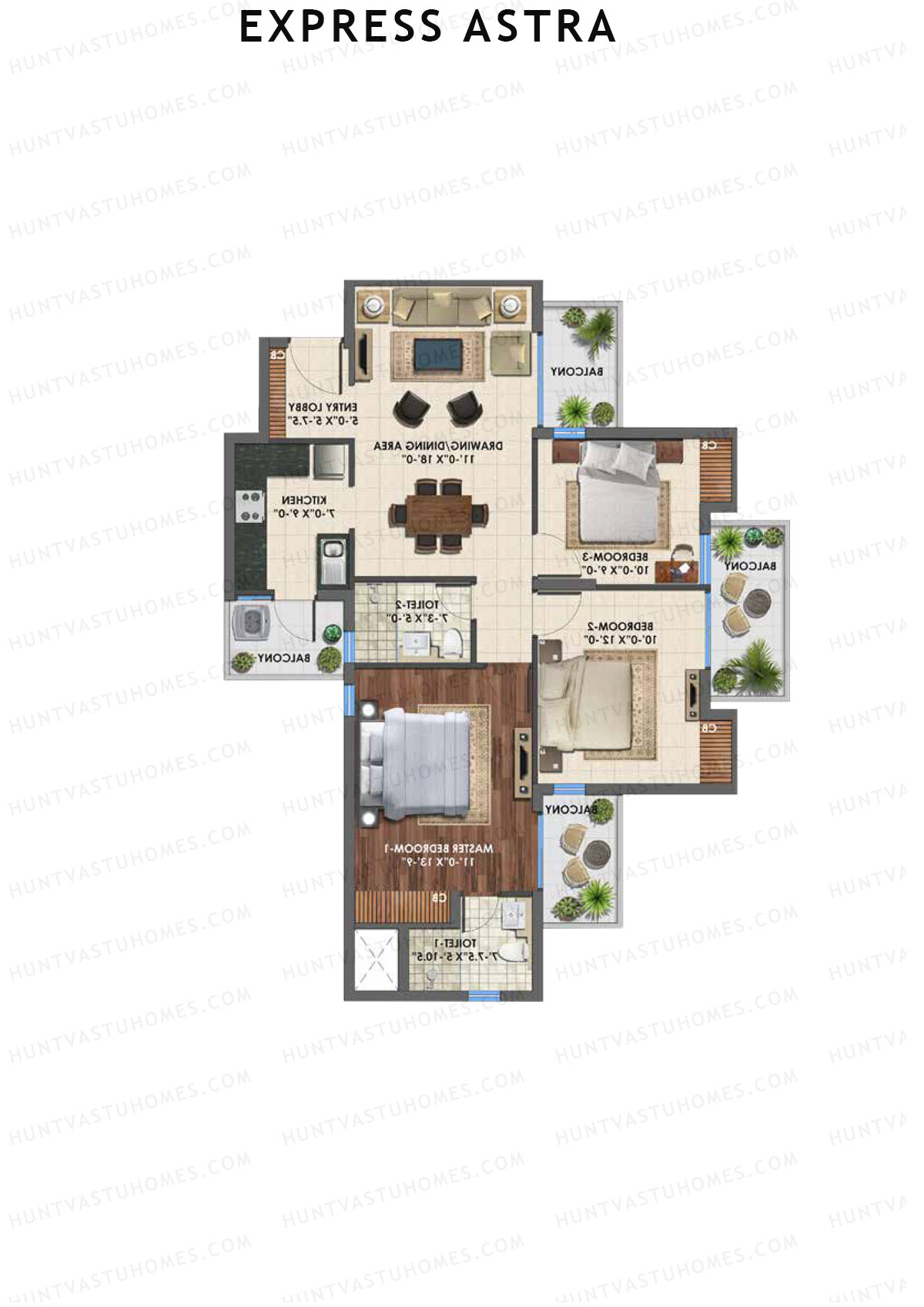 Express Astra Tower I Unit 4 Floor Plan