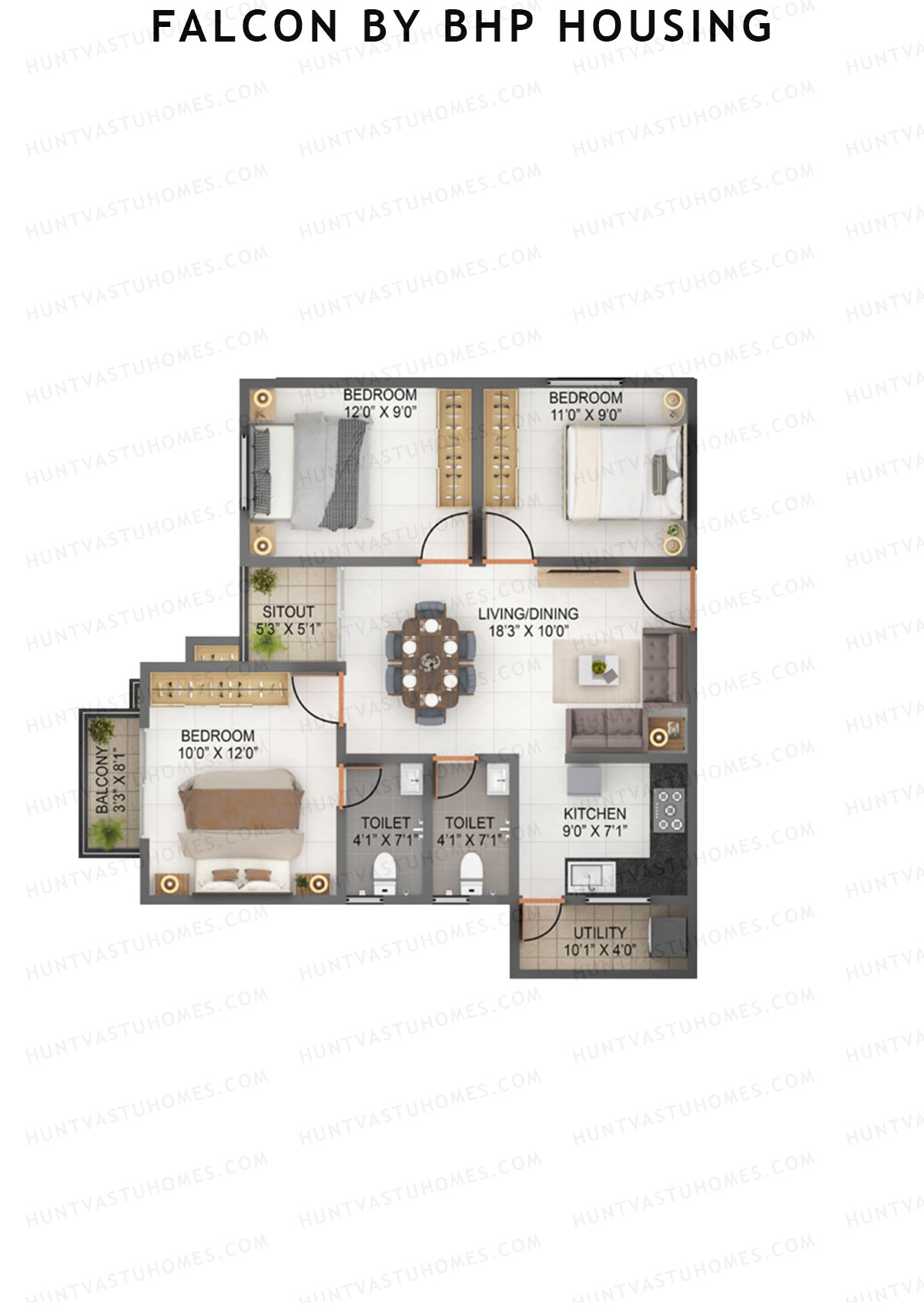 Falcon by BHP Housing Block A Unit 10 Floor Plan