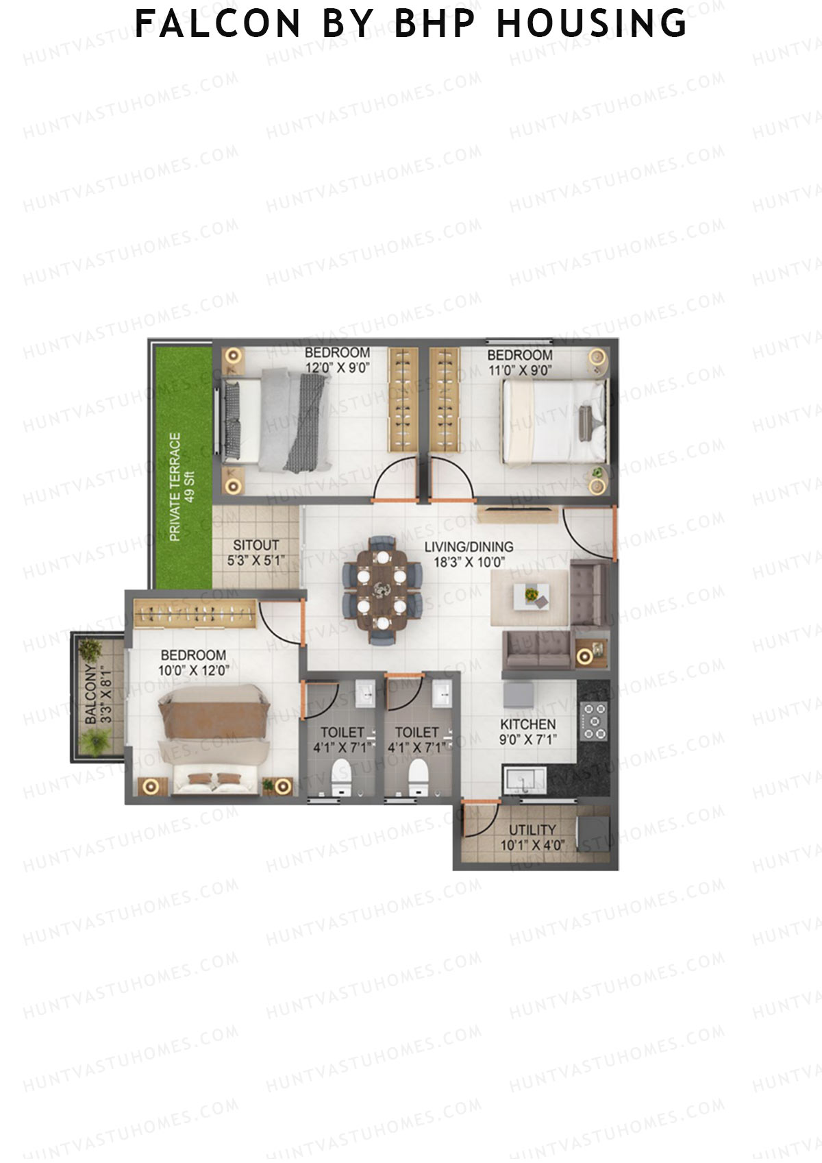 Falcon by BHP Housing Block A Unit 10 Floor Plan