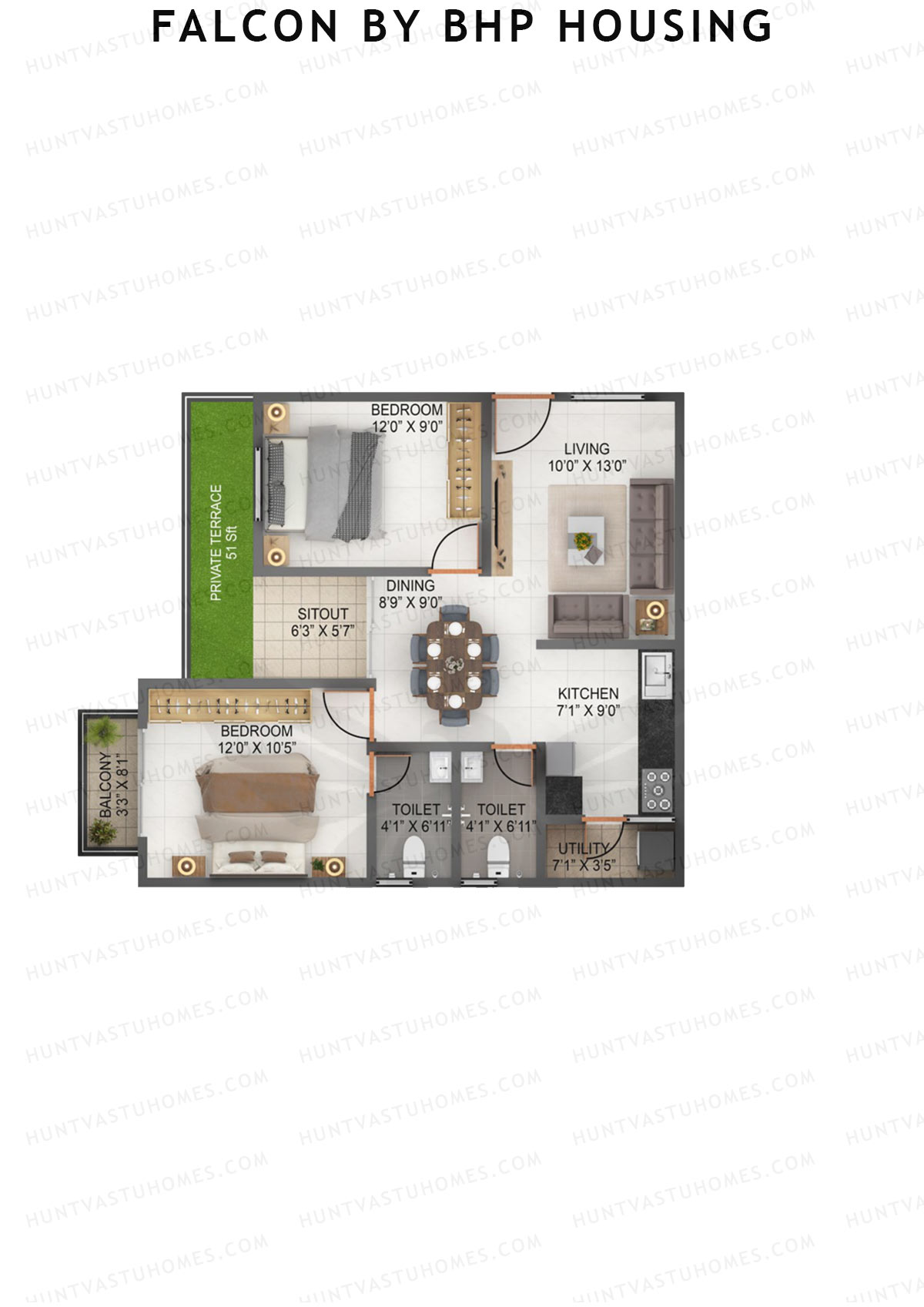 Falcon by BHP Housing Block A Unit 14 Floor Plan