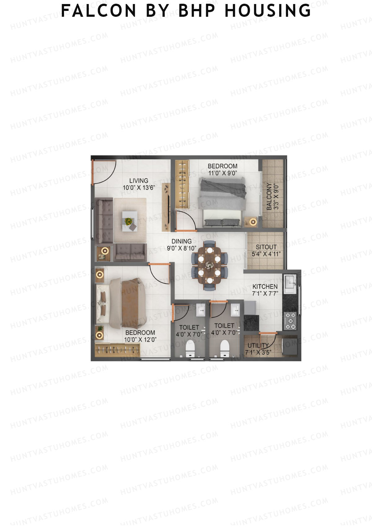 Falcon by BHP Housing Block A Unit 3 Floor Plan