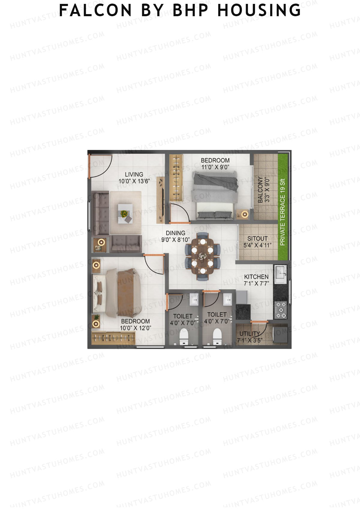 Falcon by BHP Housing Block A Unit 3 Floor Plan