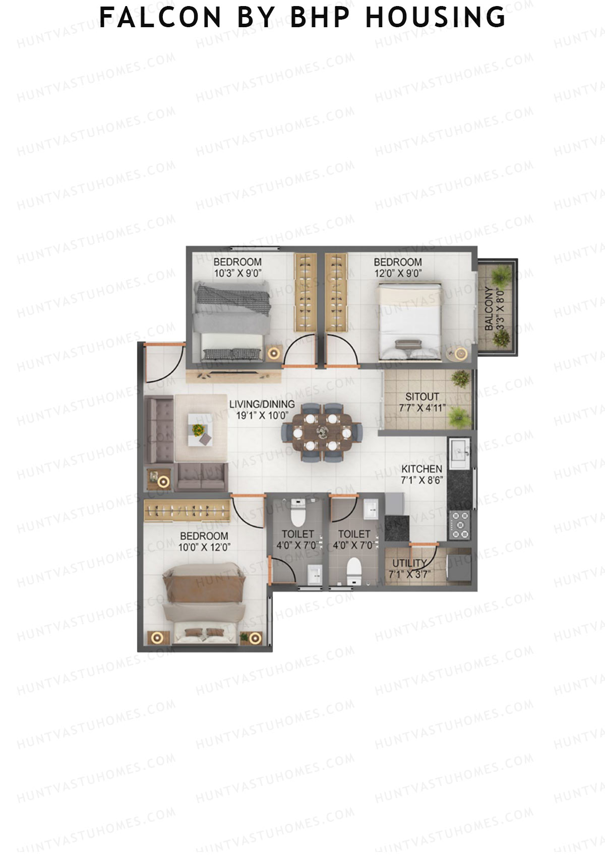 Falcon by BHP Housing Block A Unit 7 Floor Plan