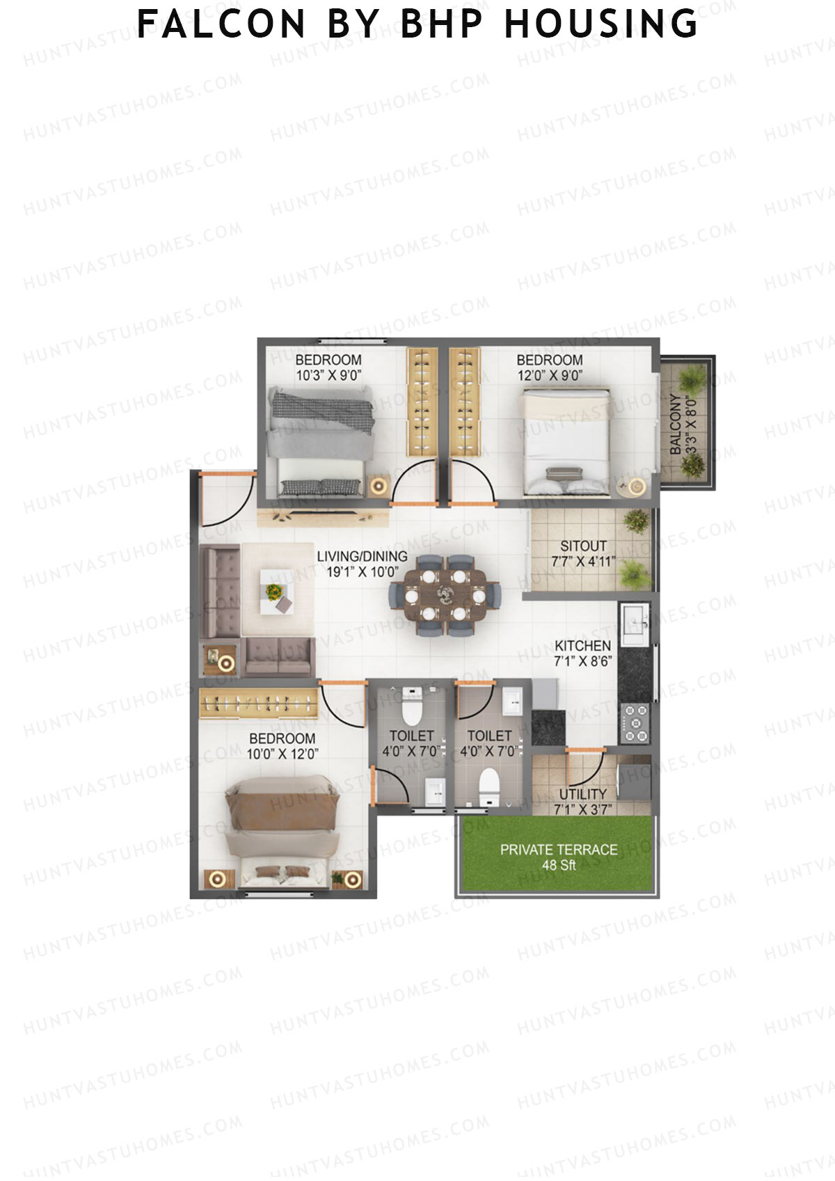 Falcon by BHP Housing Block A Unit 7 Floor Plan