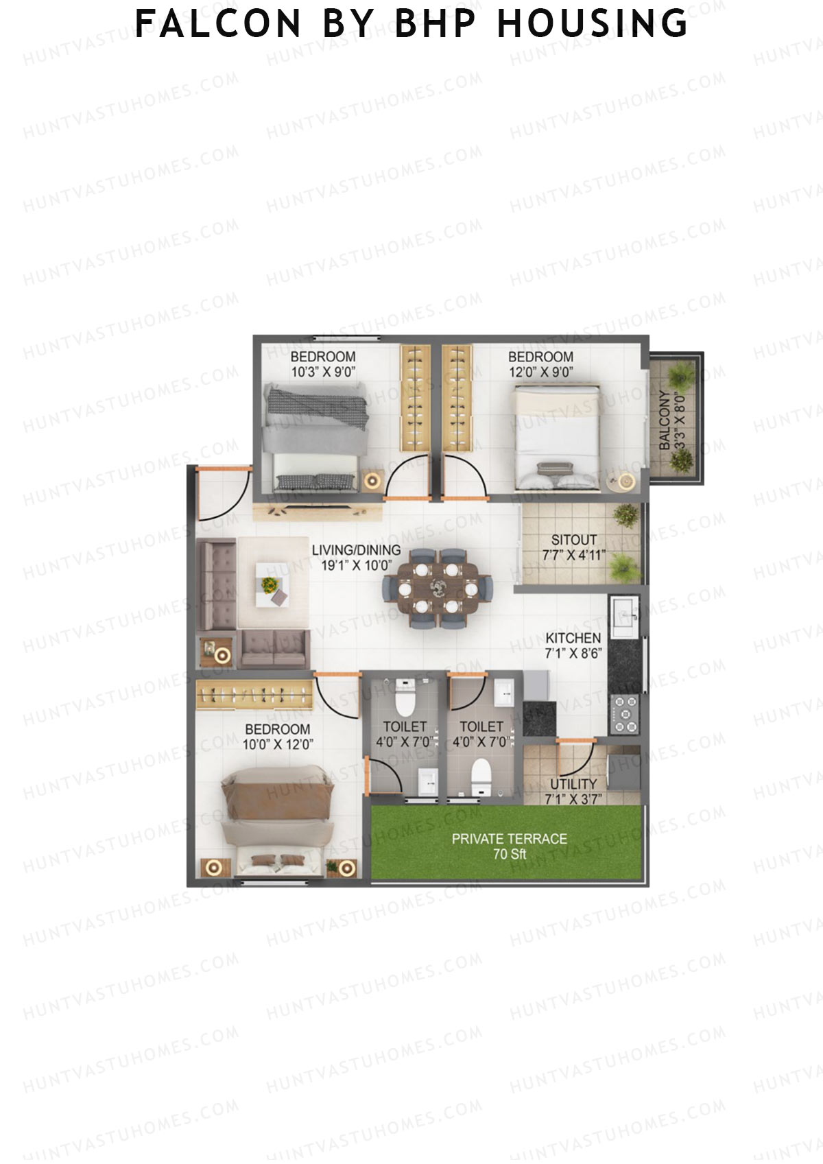 Falcon by BHP Housing Block A Unit 7 Floor Plan