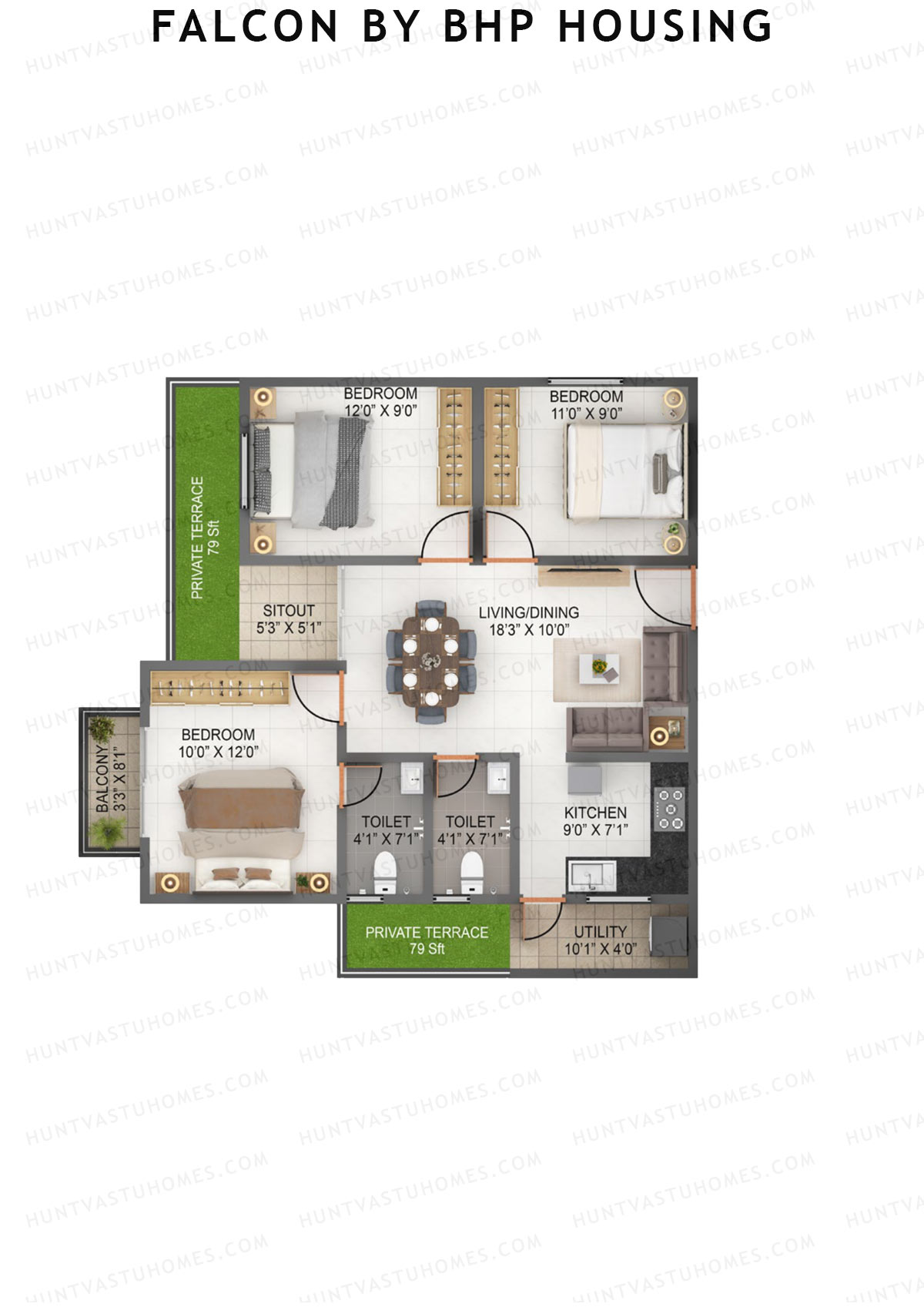 Falcon by BHP Housing Block A Unit 8 Floor Plan