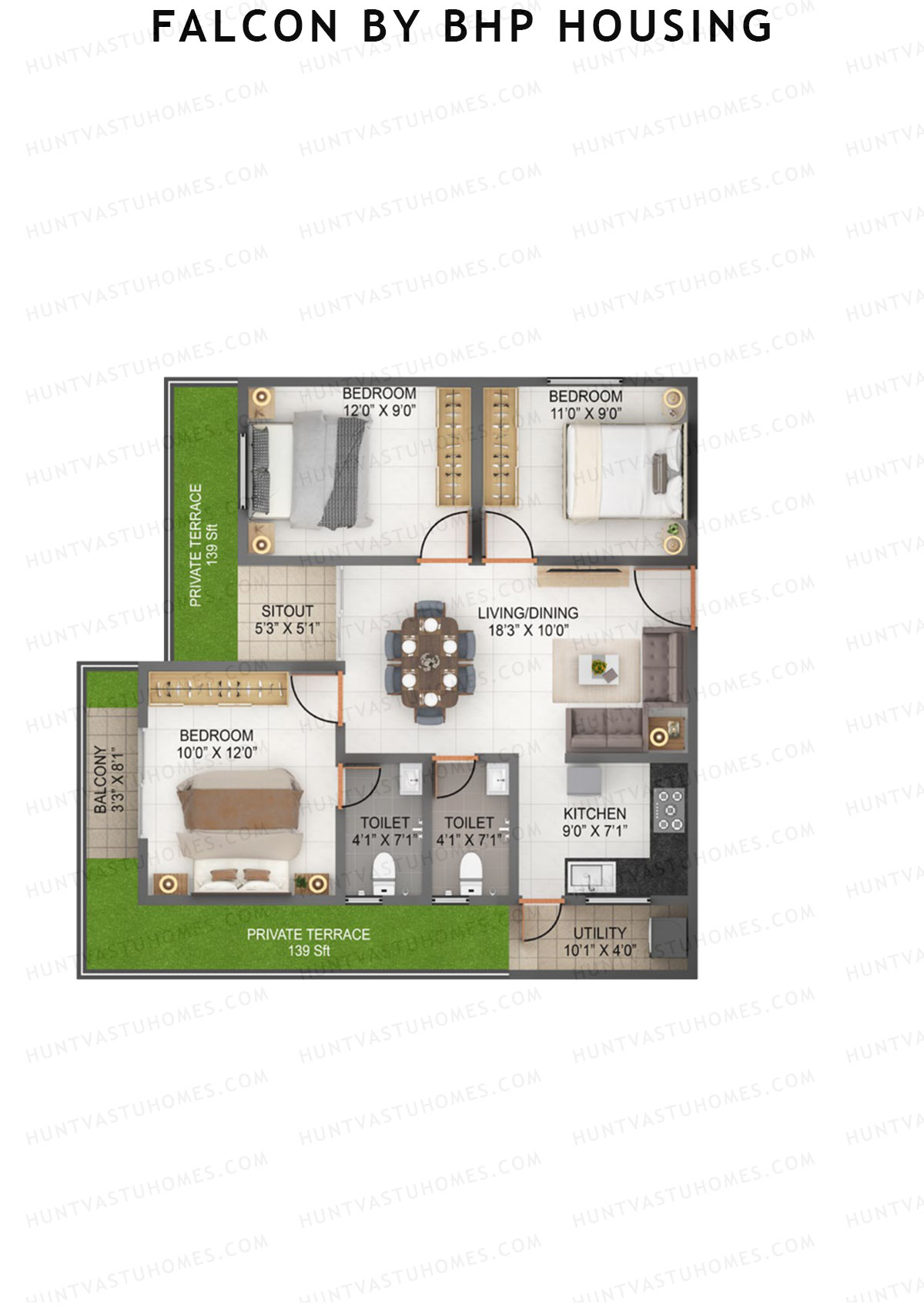 Falcon by BHP Housing Block A Unit 8 Floor Plan