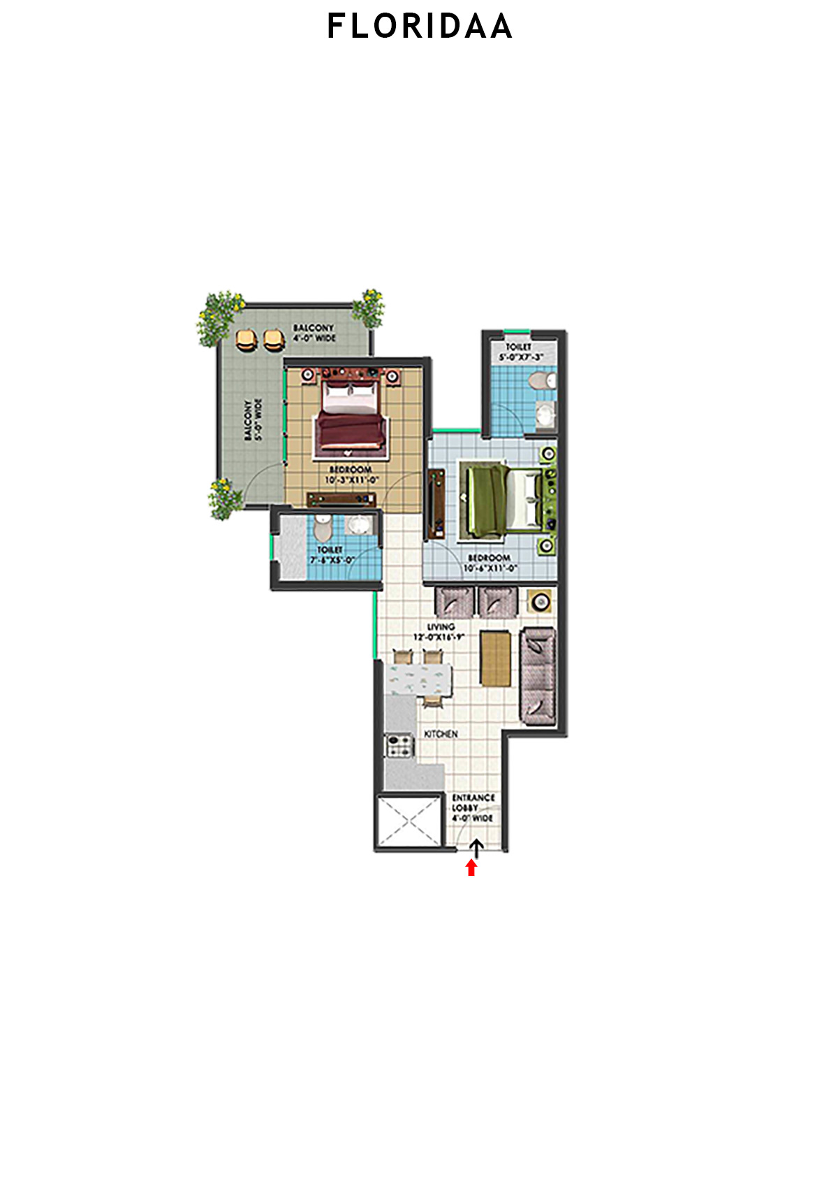 Floridaa Tower A1(8) Unit 1 Floor Plan