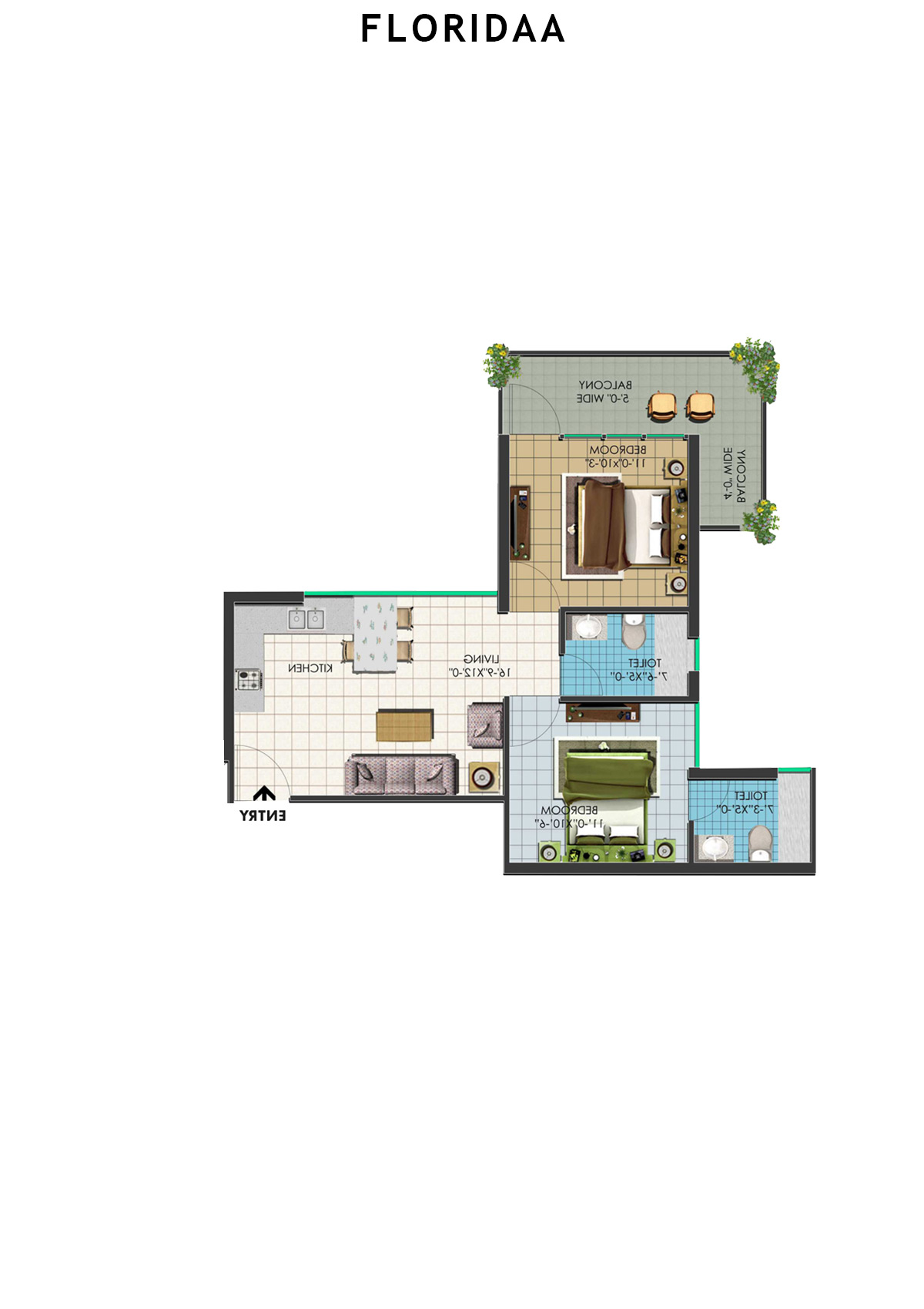 Floridaa Tower A1(8) Unit 3 Floor Plan