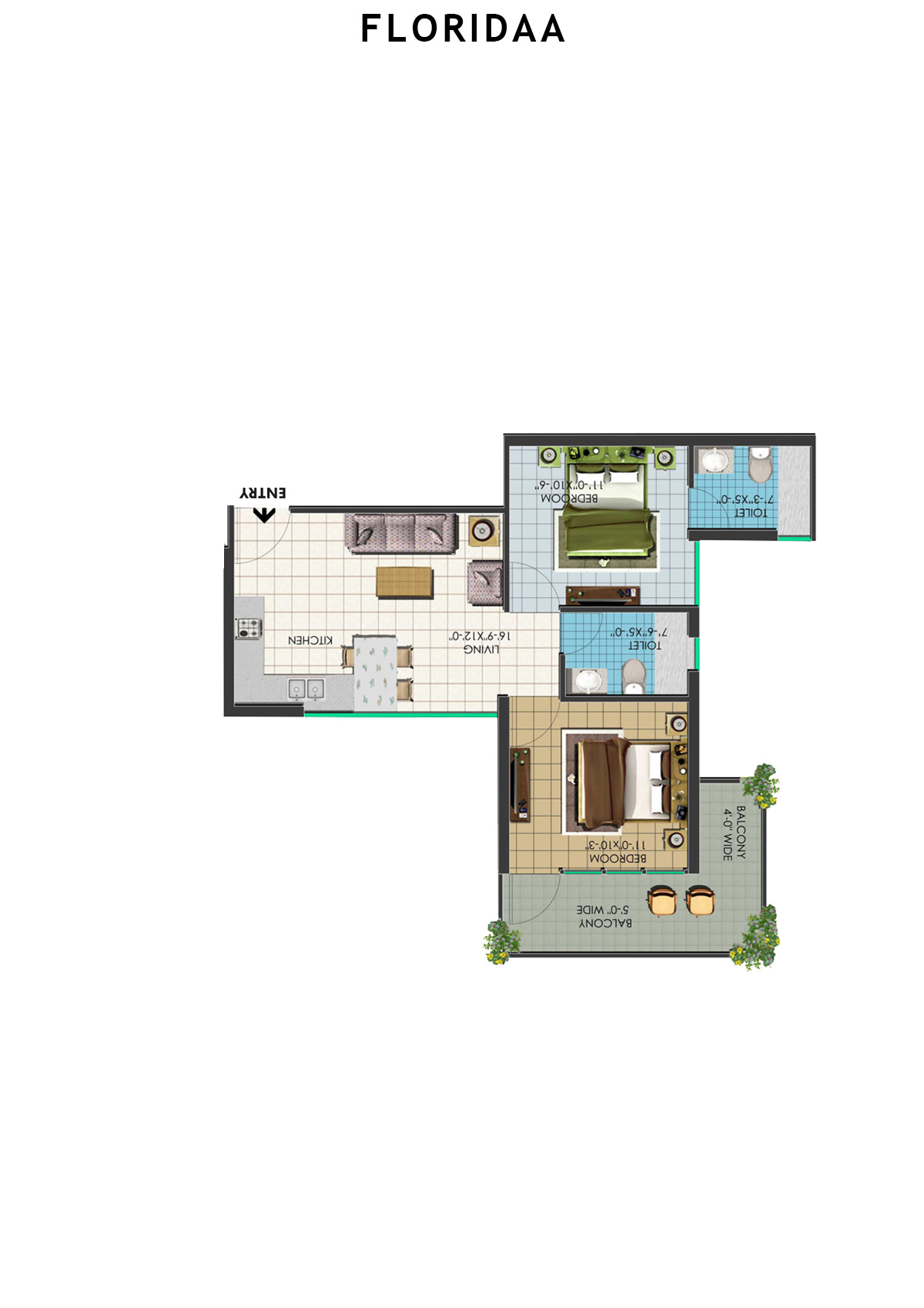 Floridaa Tower A1(8) Unit 4 Floor Plan