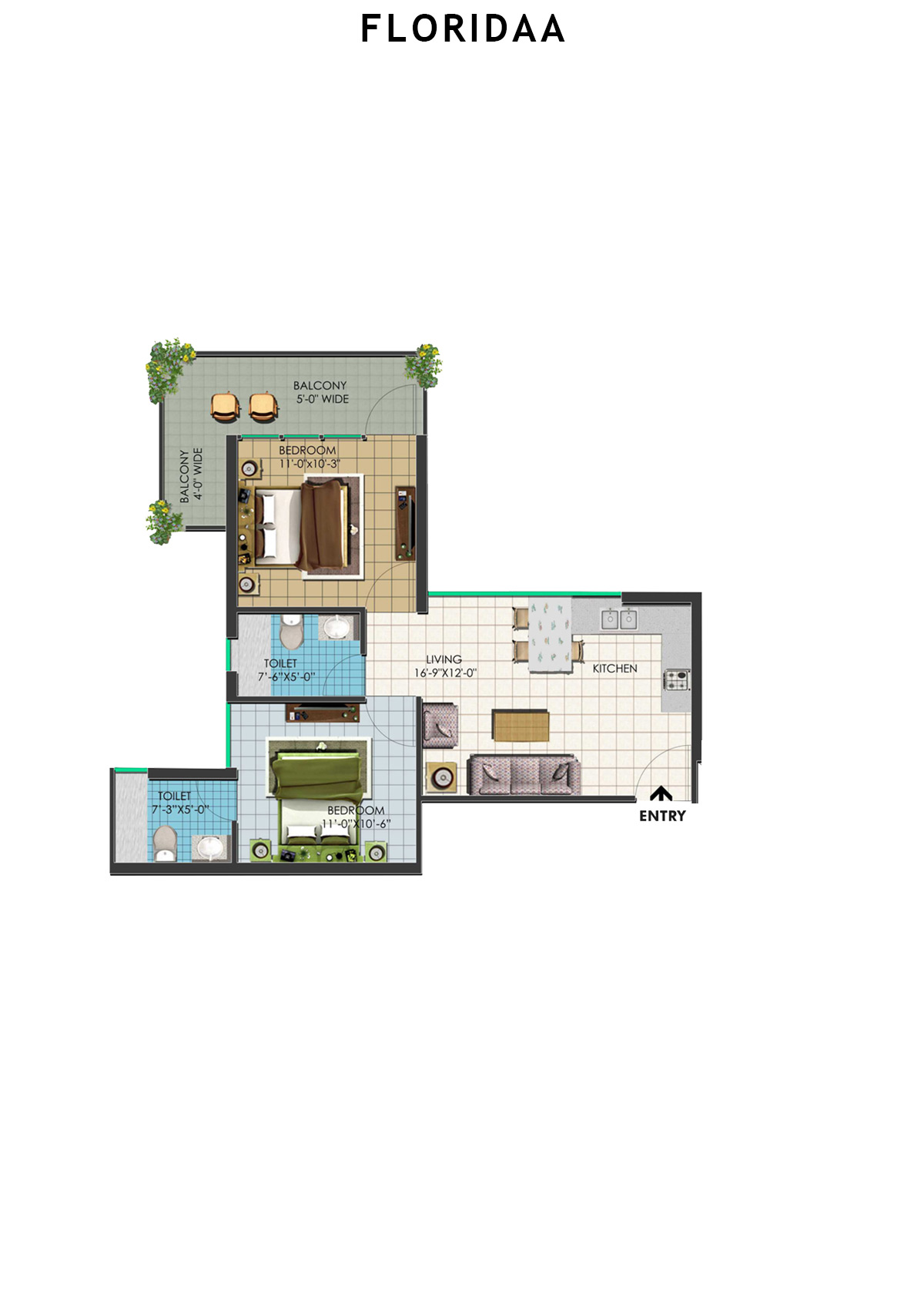 Floridaa Tower A1(8) Unit 8 Floor Plan
