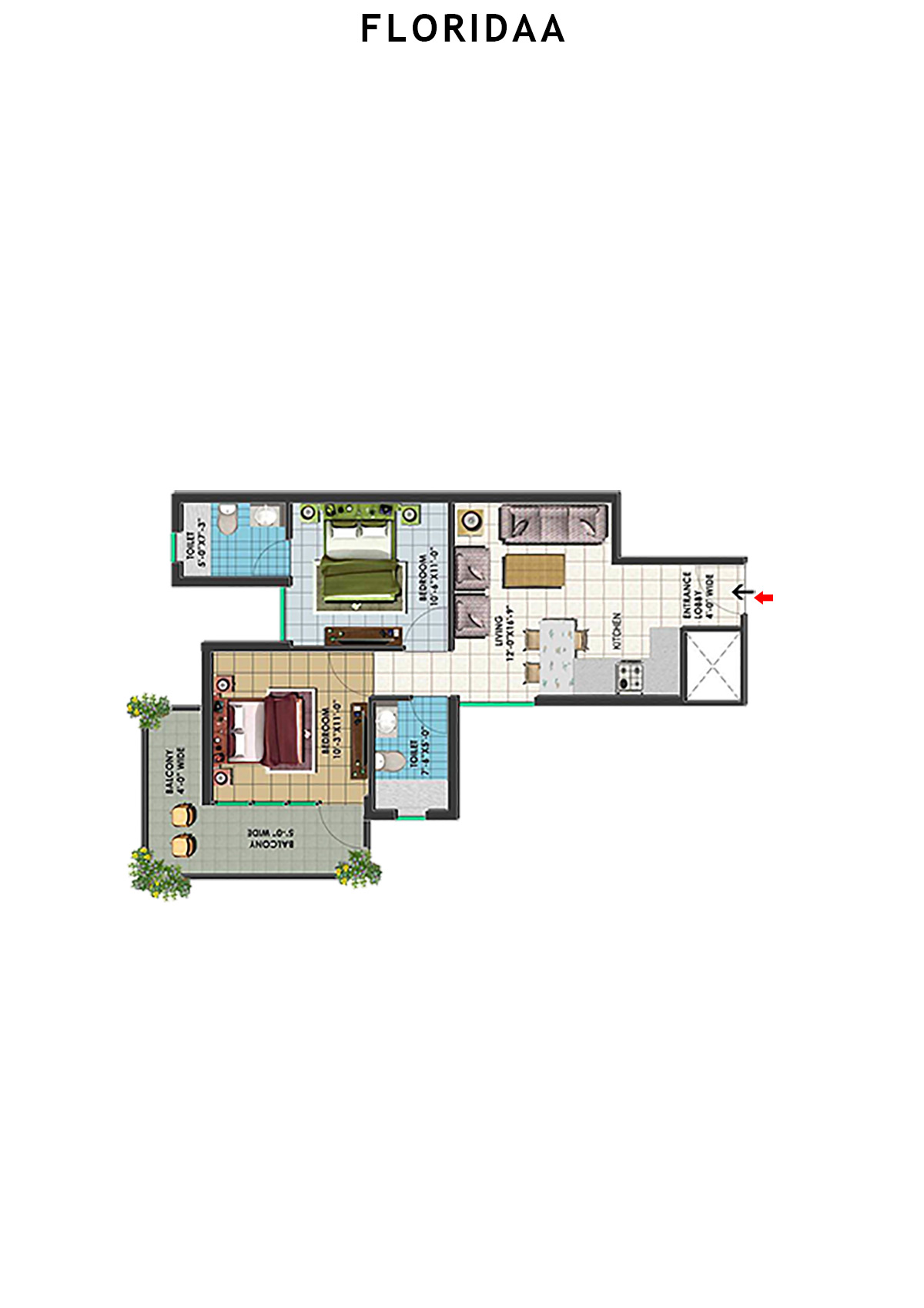 Floridaa Tower A2(5) Unit 1 Floor Plan
