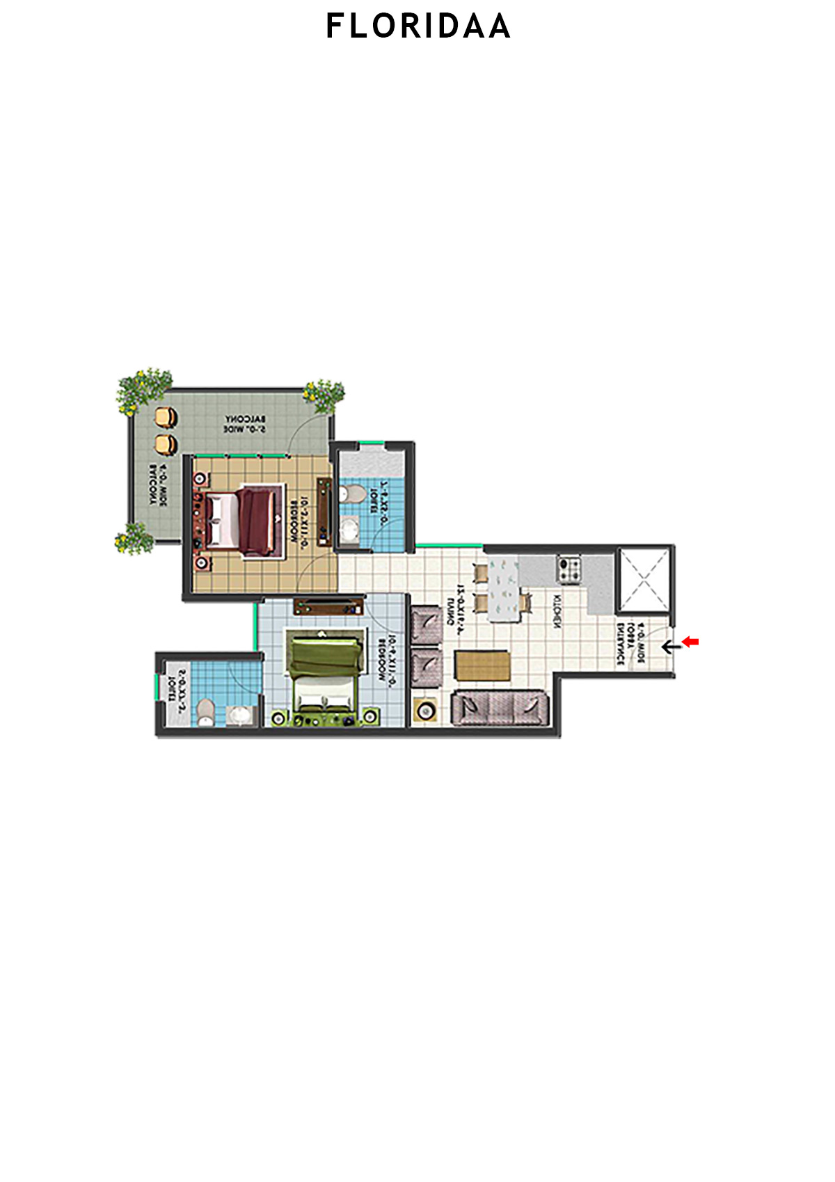 Floridaa Tower A2(5) Unit 2 Floor Plan