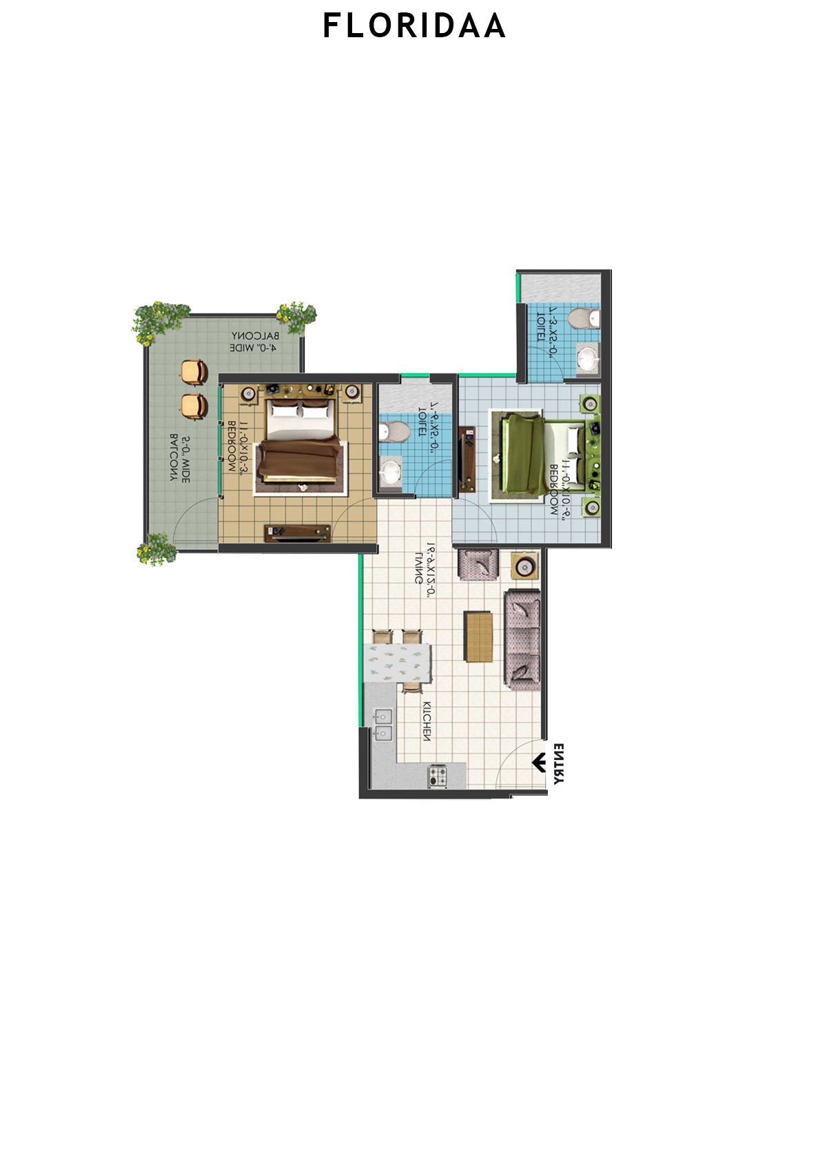 Floridaa Tower A2(5) Unit 3 Floor Plan