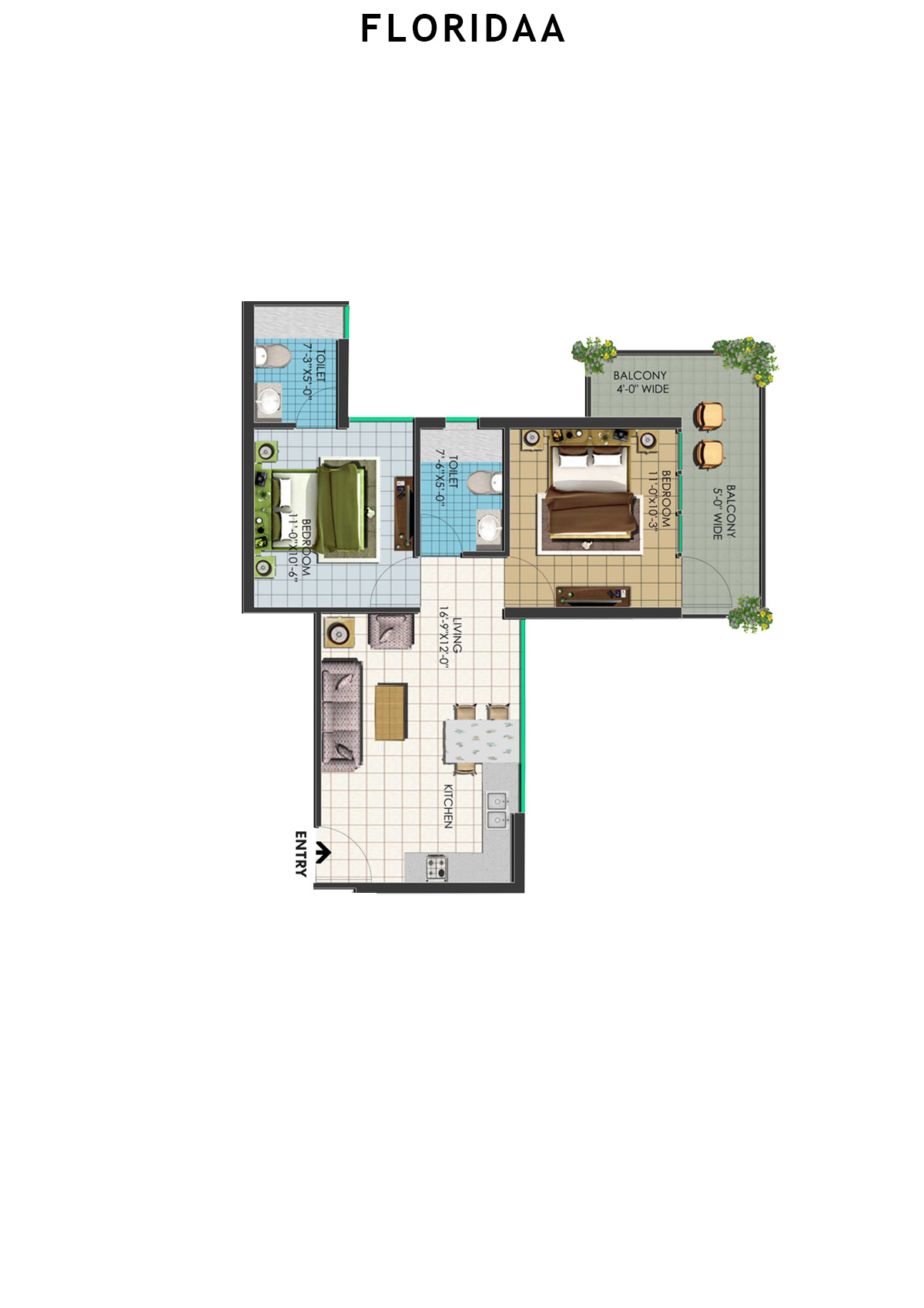Floridaa Tower A2(5) Unit 4 Floor Plan