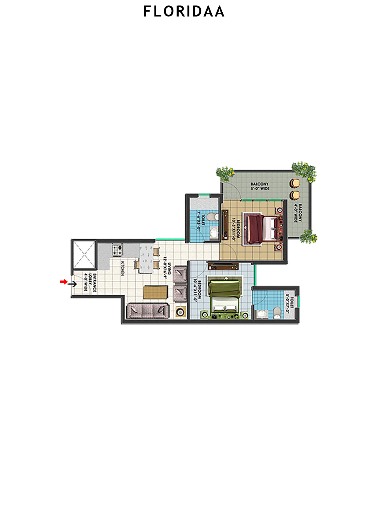 Floridaa Tower A2(5) Unit 5 Floor Plan