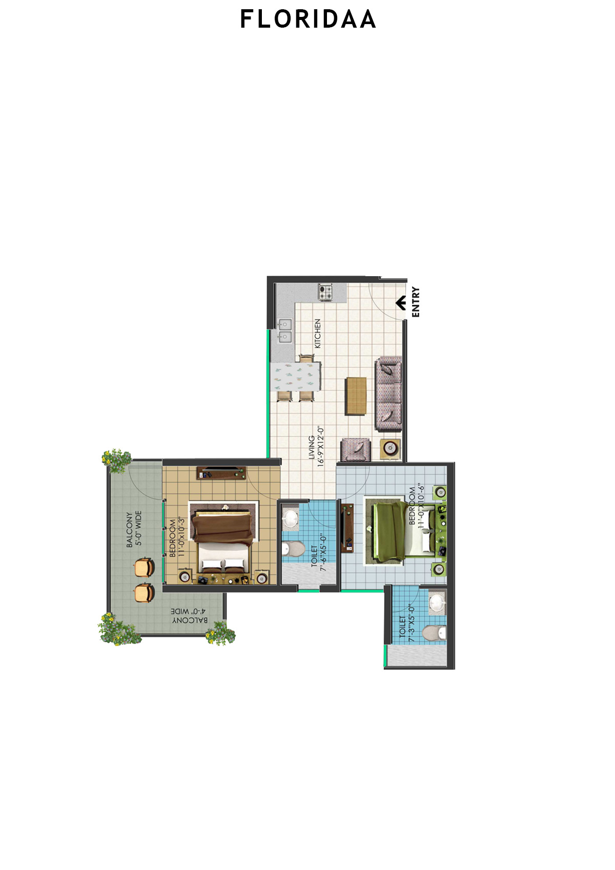 Floridaa Tower A2(5) Unit 8 Floor Plan