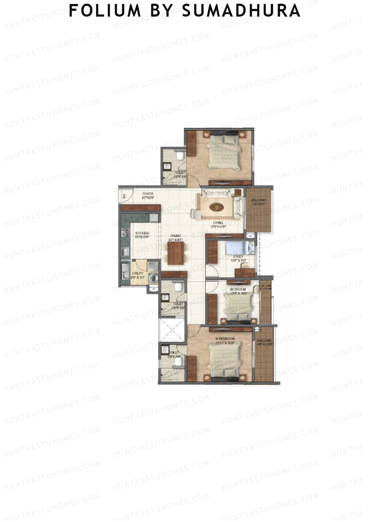 Folium by Sumadhura MAPLE Unit 3 Floor Plan