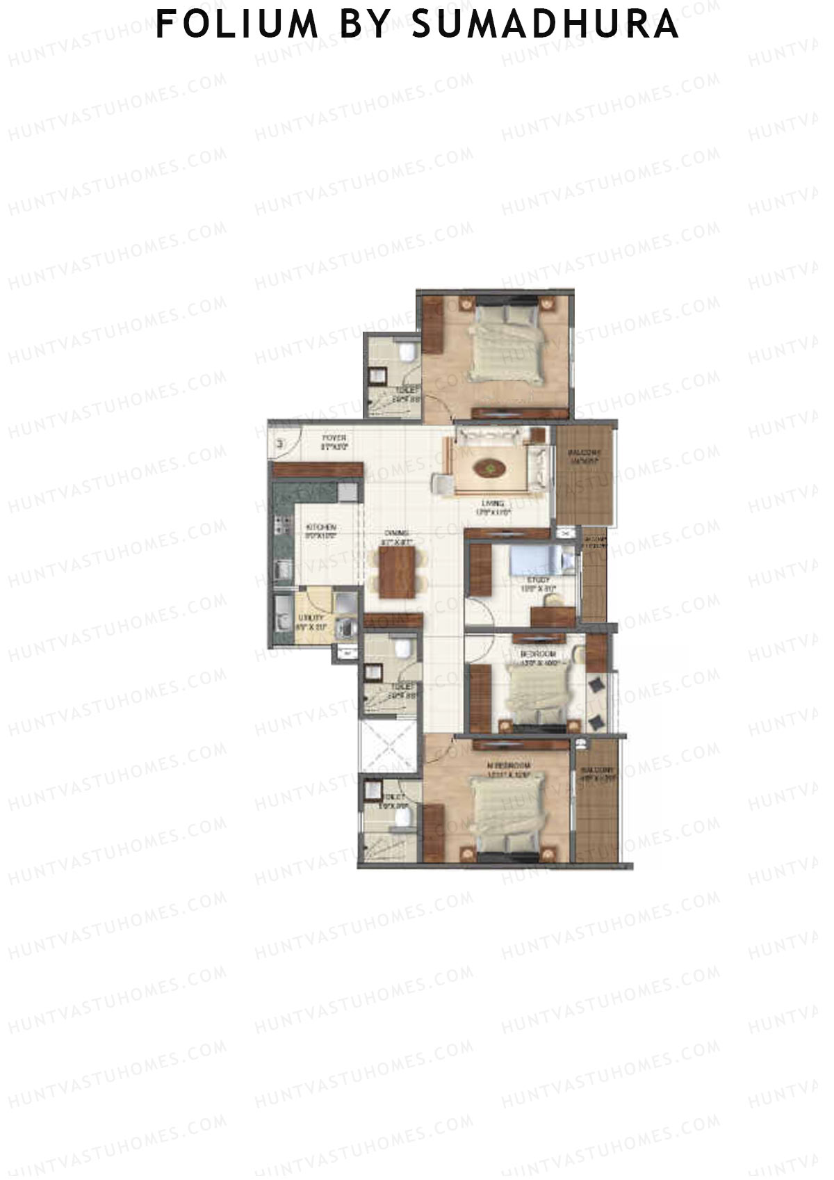 Folium by Sumadhura MAPLE Unit 3 Floor Plan