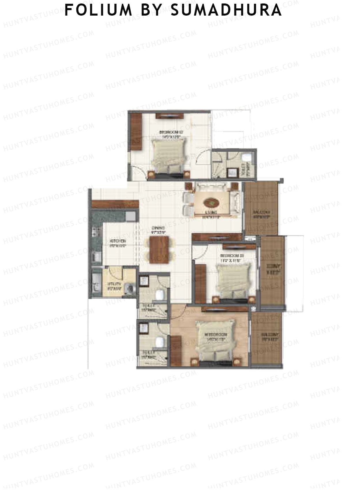 Folium by Sumadhura TULIP Unit 2 1 Floor Plan