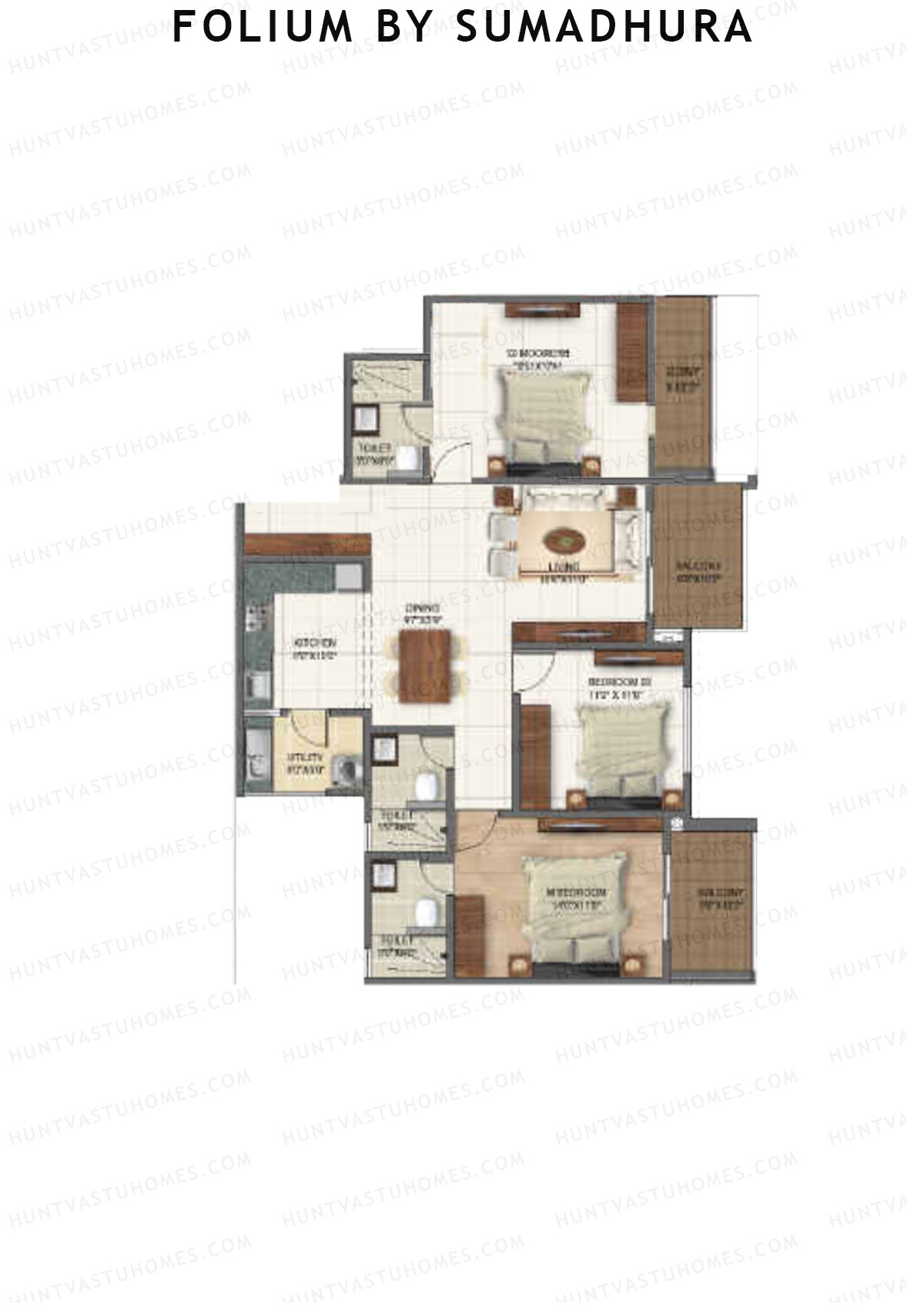 Folium by Sumadhura TULIP Unit 3 Floor Plan