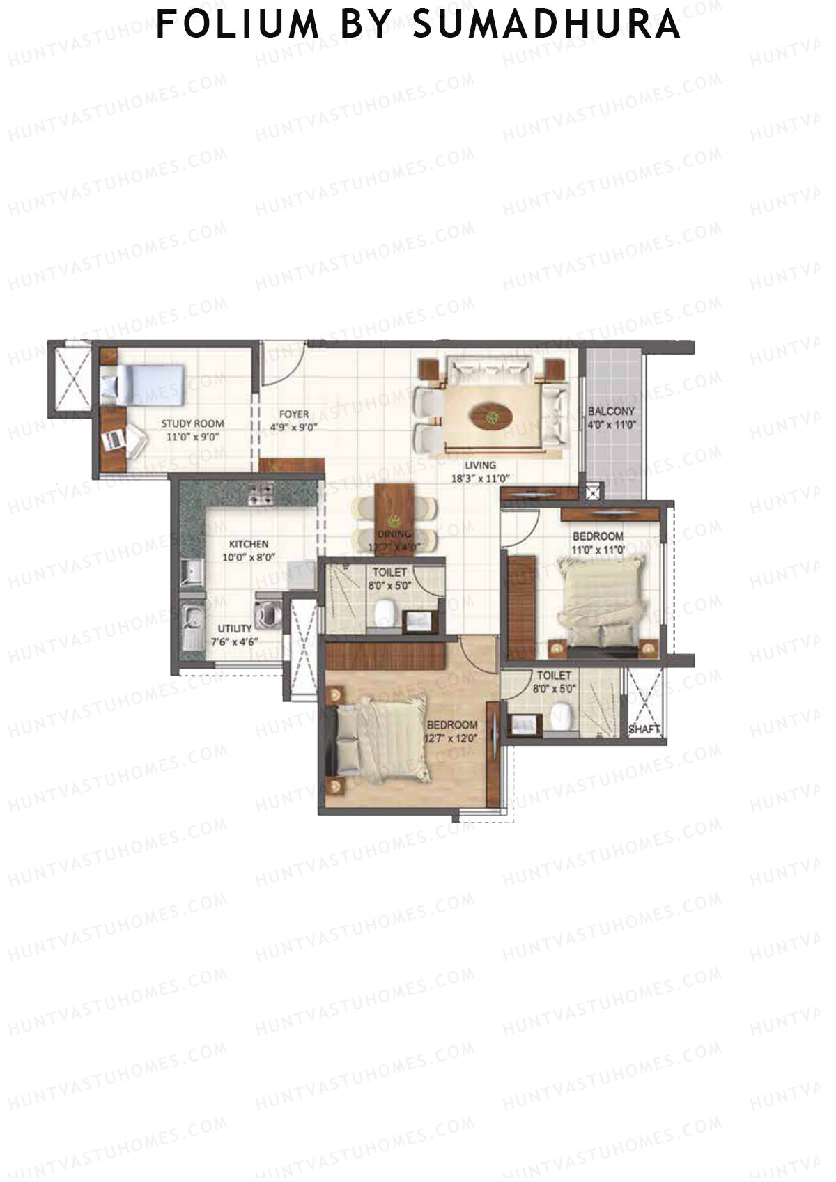Folium by Sumadhura WILLOW Unit 3 Floor Plan