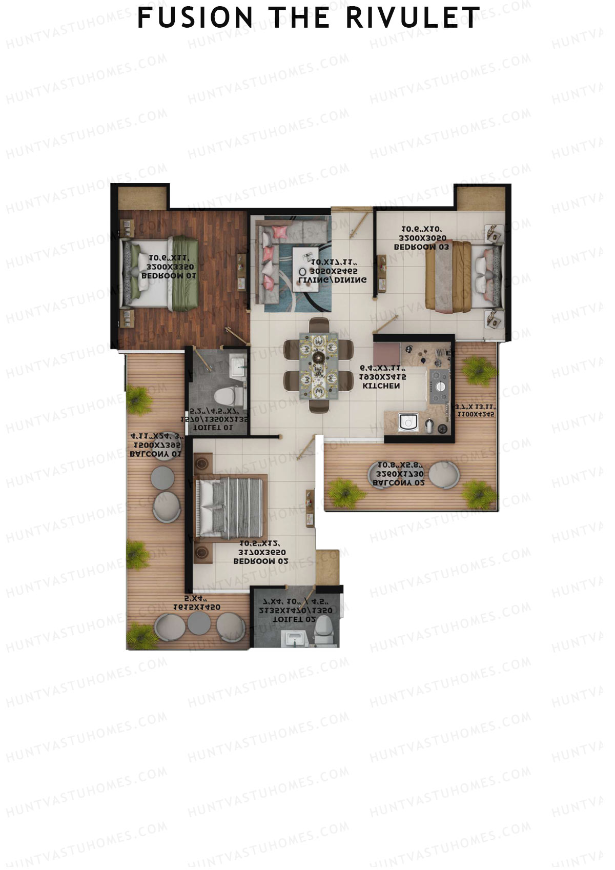 Fusion The Rivulet Tower L Unit 2 Floor Plan