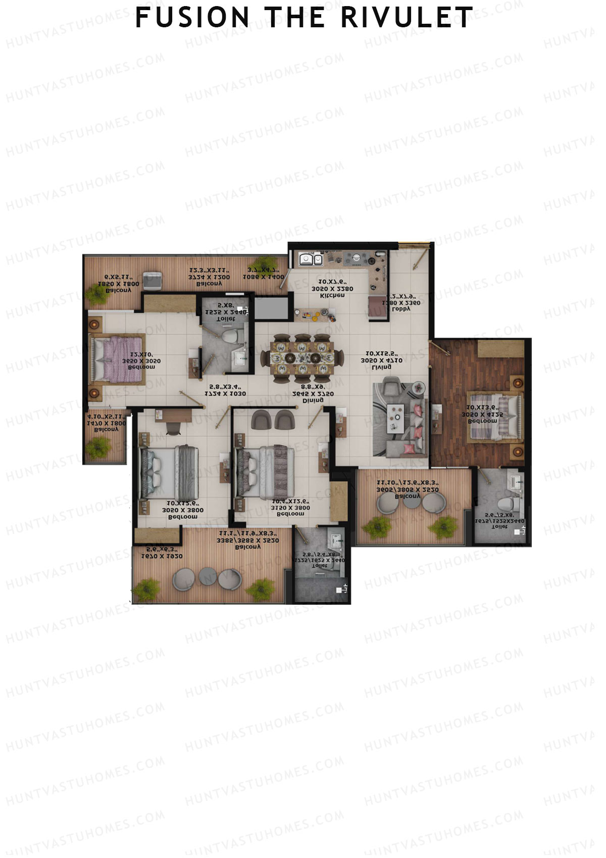 Fusion The Rivulet Tower M Unit 2 Floor Plan