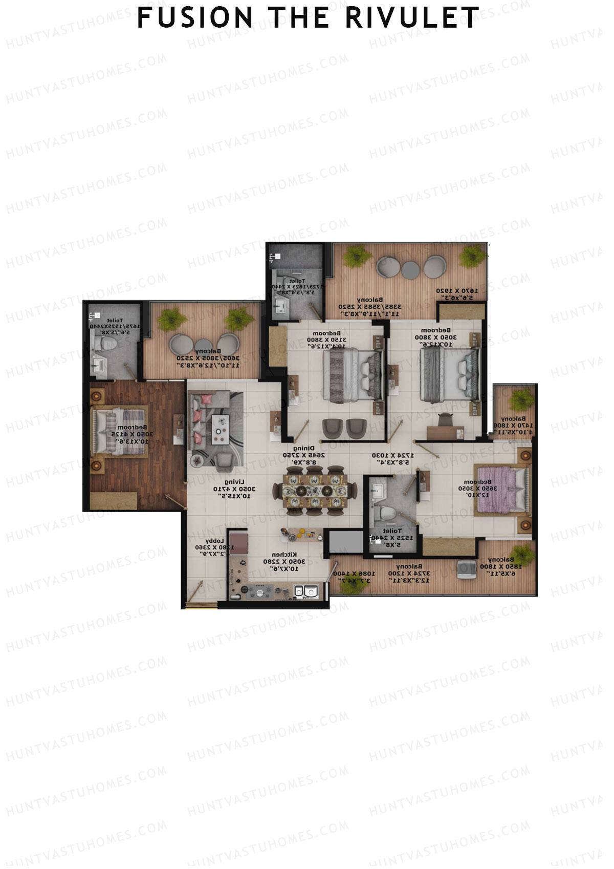 Fusion The Rivulet Tower M Unit 4 Floor Plan