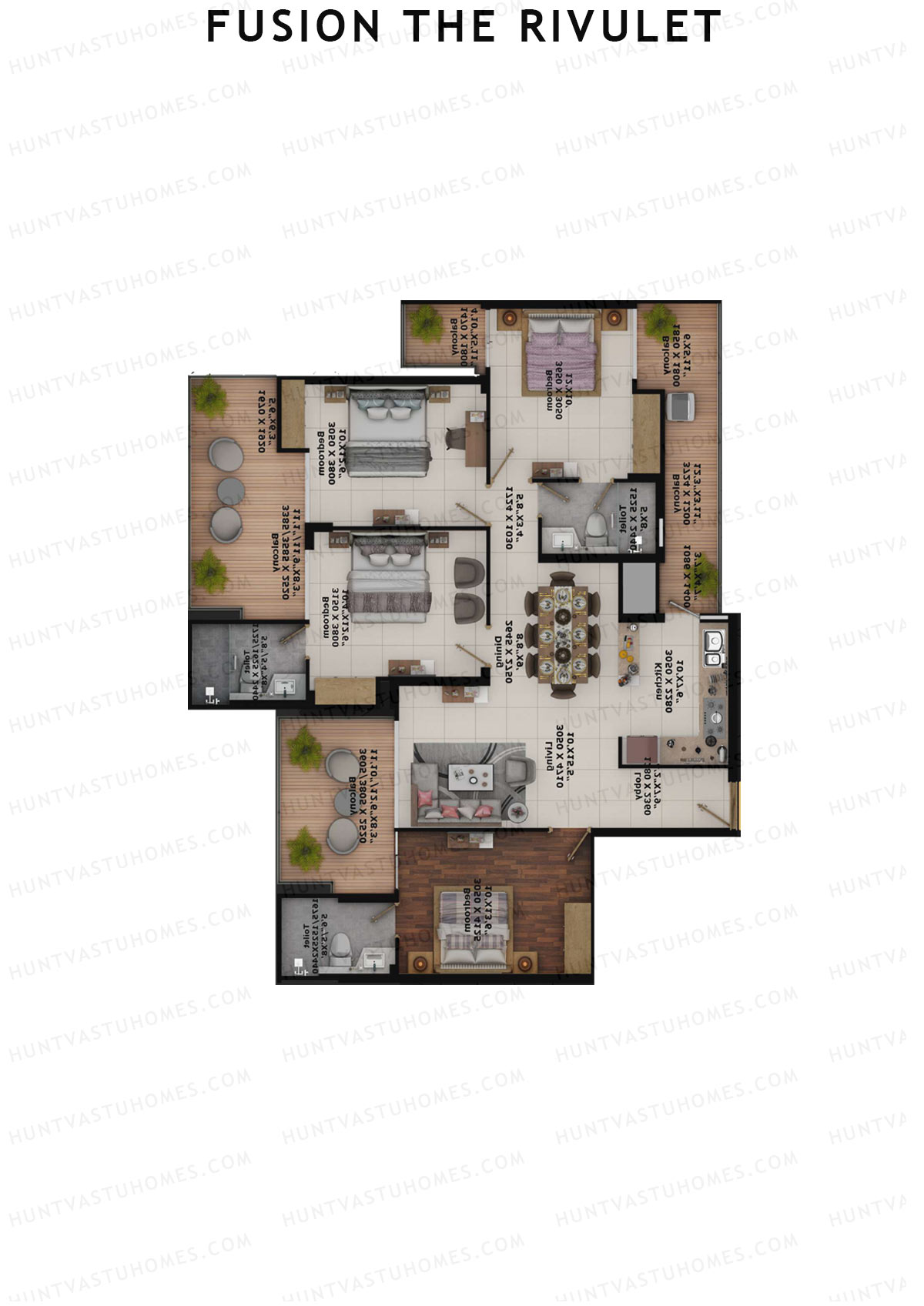 Fusion The Rivulet Tower N Unit 2 Floor Plan