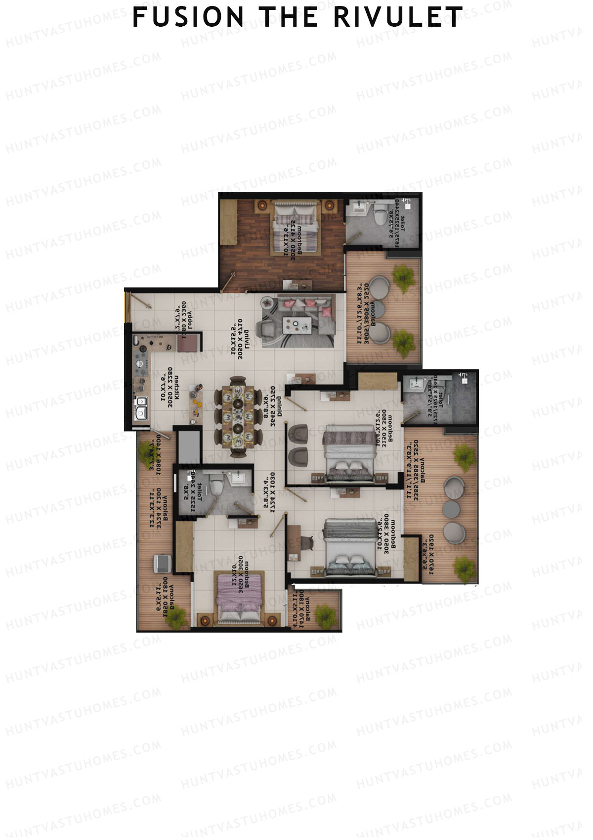 Fusion The Rivulet Tower N Unit 4 Floor Plan