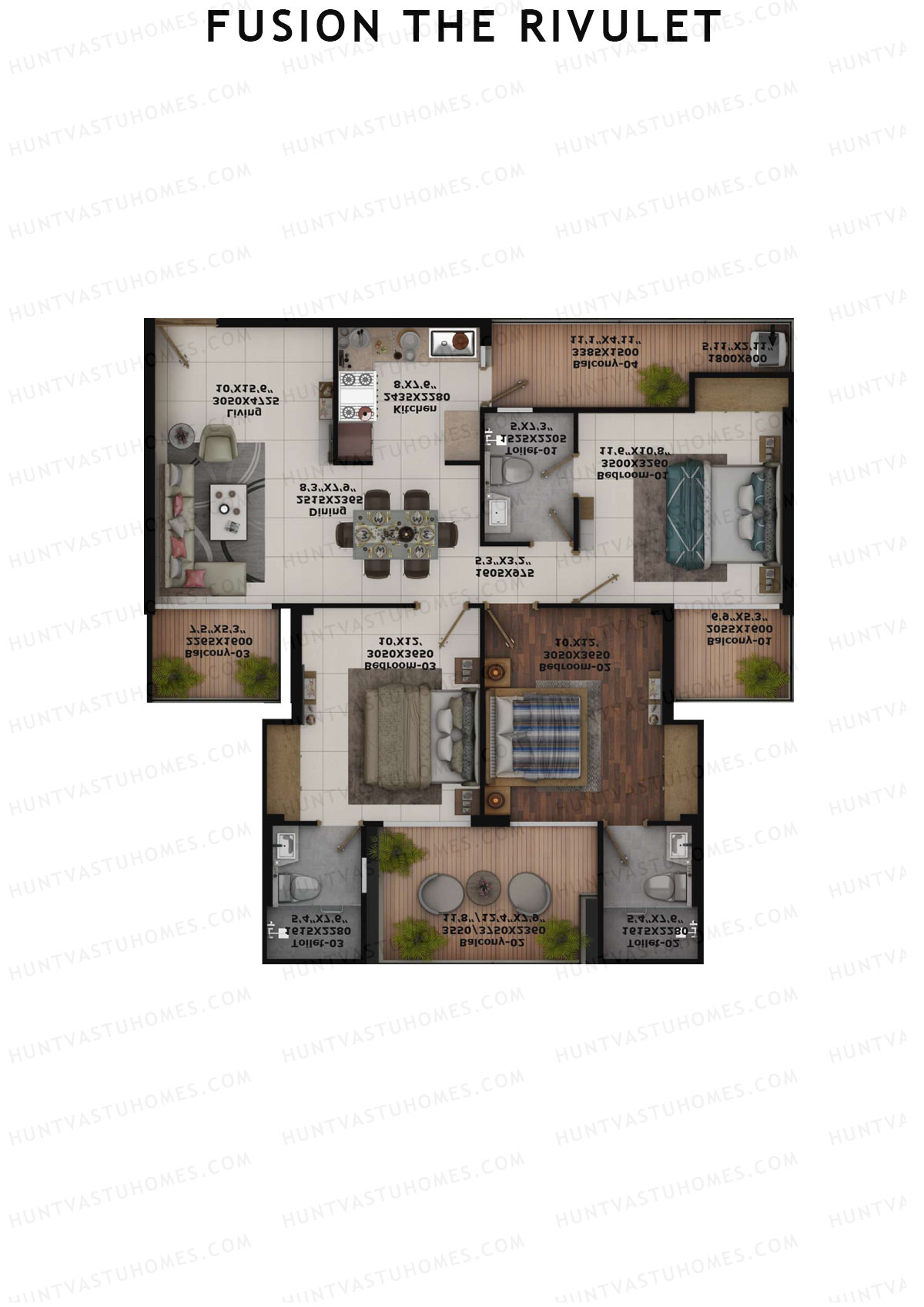 Fusion The Rivulet Tower R Unit 4 Floor Plan