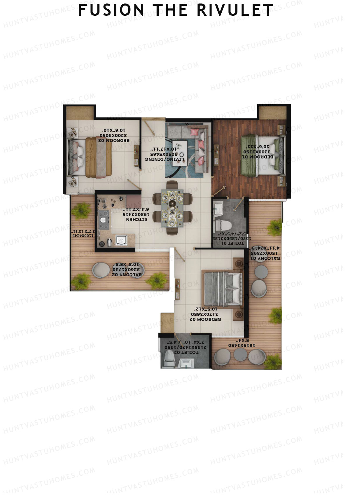 Fusion The Rivulet Tower R Unit 5 Floor Plan