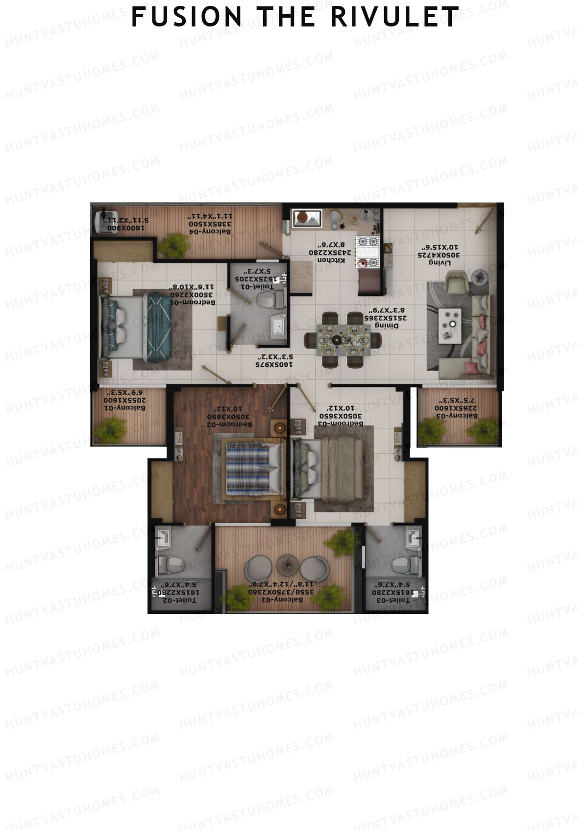 Fusion The Rivulet Tower R Unit 6 Floor Plan