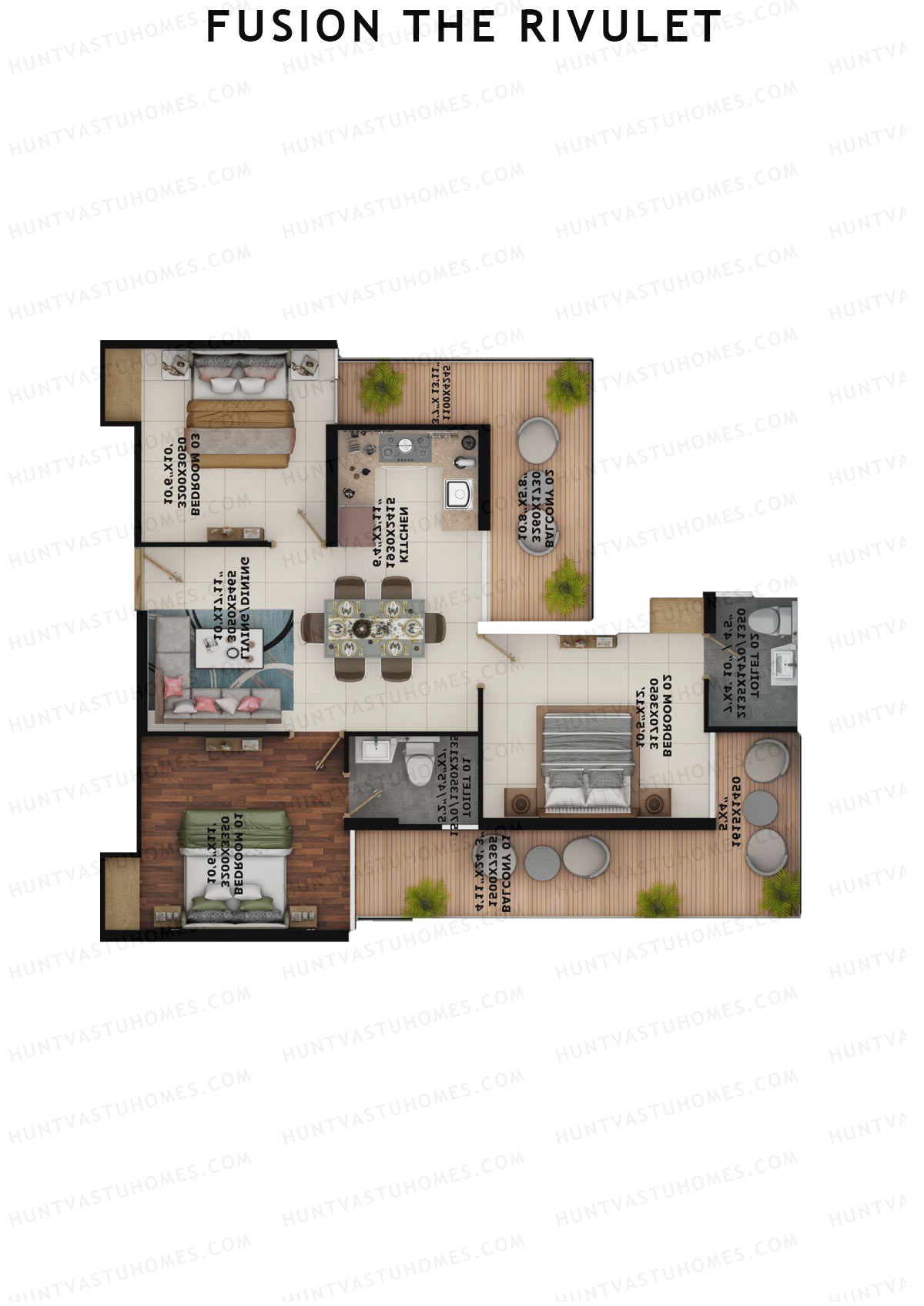 Fusion The Rivulet Tower U Unit 2 Floor Plan
