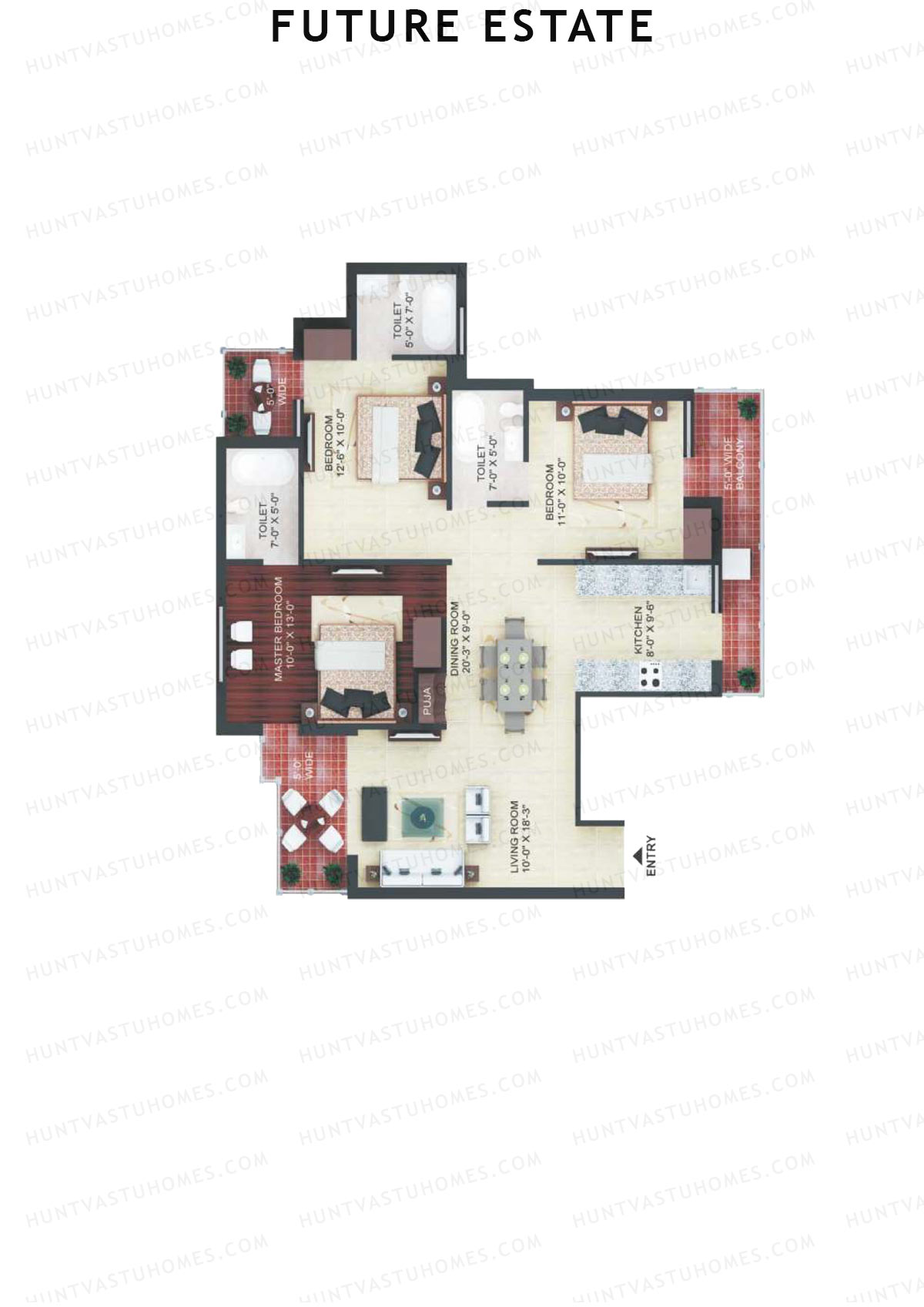 Future Estate Wing E Unit 1 (Type D) Floor Plan