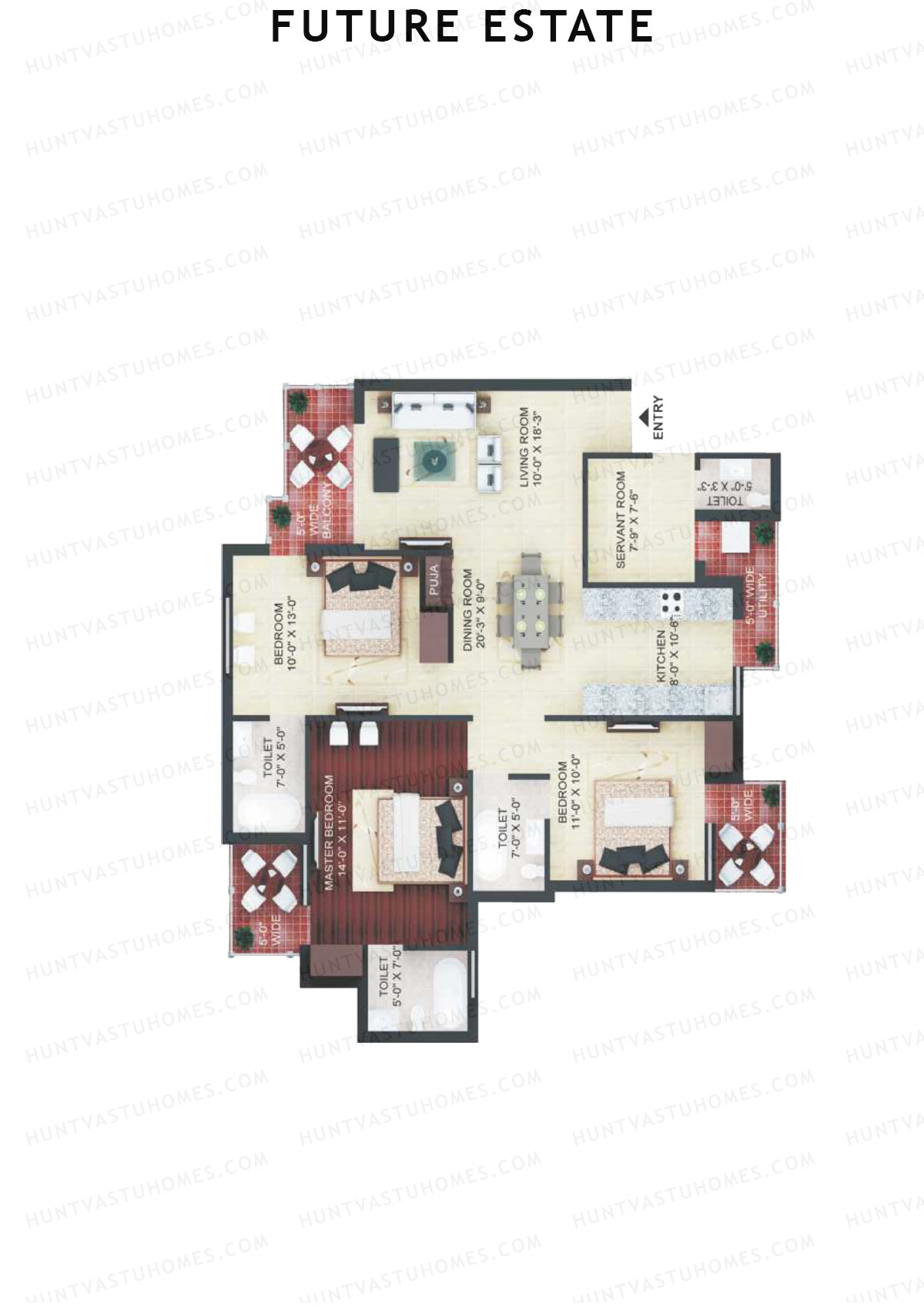 Future Estate Wing E Unit 4 (Type E) Floor Plan